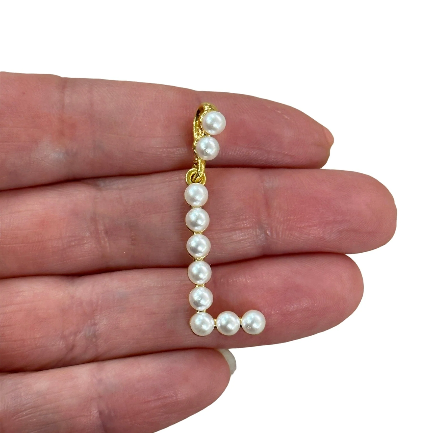Initial Pendants, Initial Alphabet Letter Pendants, 24Kt Gold Plated White Pearl Style A to Z, Gold Initial Pendants, Initial Necklace - Image 12