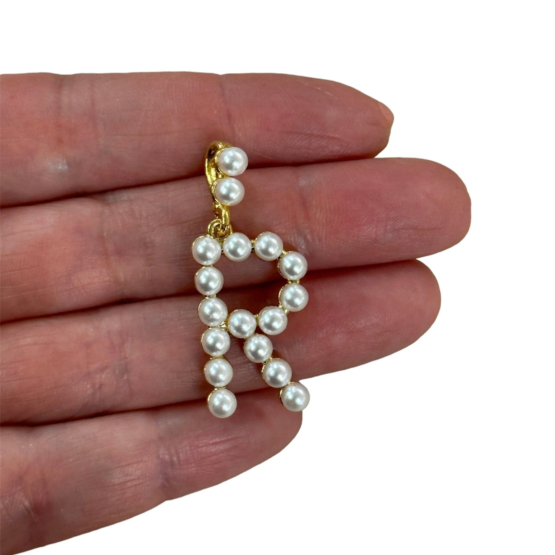 Initial Pendants, Initial Alphabet Letter Pendants, 24Kt Gold Plated White Pearl Style A to Z, Gold Initial Pendants, Initial Necklace - Image 17