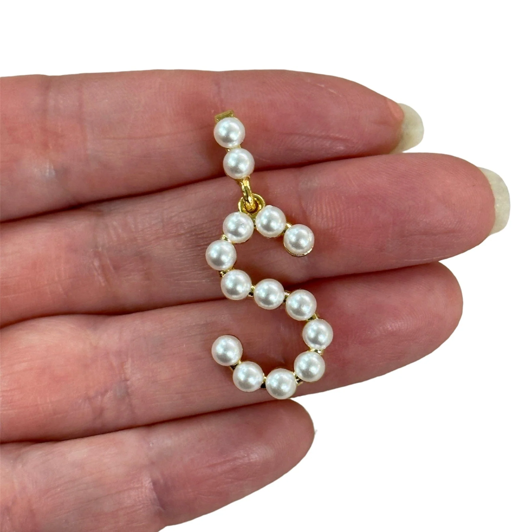 Initial Pendants, Initial Alphabet Letter Pendants, 24Kt Gold Plated White Pearl Style A to Z, Gold Initial Pendants, Initial Necklace - Image 18