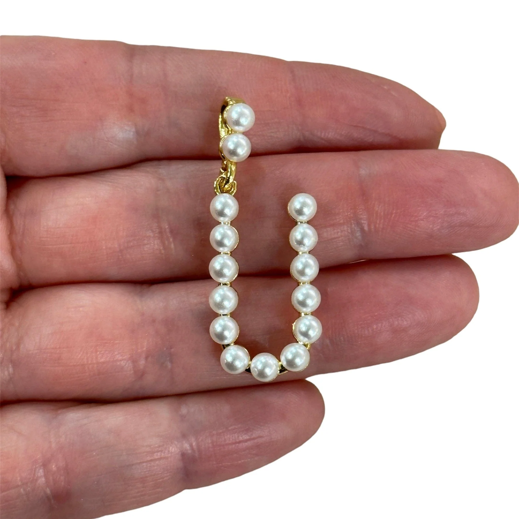 Initial Pendants, Initial Alphabet Letter Pendants, 24Kt Gold Plated White Pearl Style A to Z, Gold Initial Pendants, Initial Necklace - Image 20