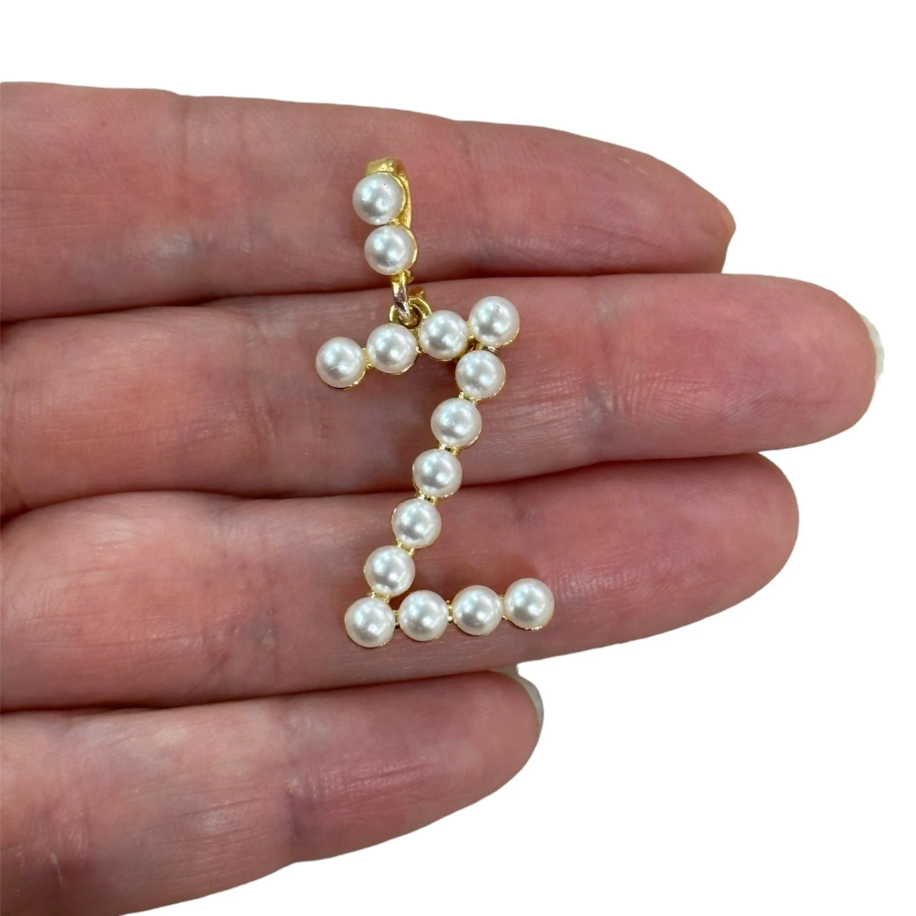 Initial Pendants, Initial Alphabet Letter Pendants, 24Kt Gold Plated White Pearl Style A to Z, Gold Initial Pendants, Initial Necklace - Image 23