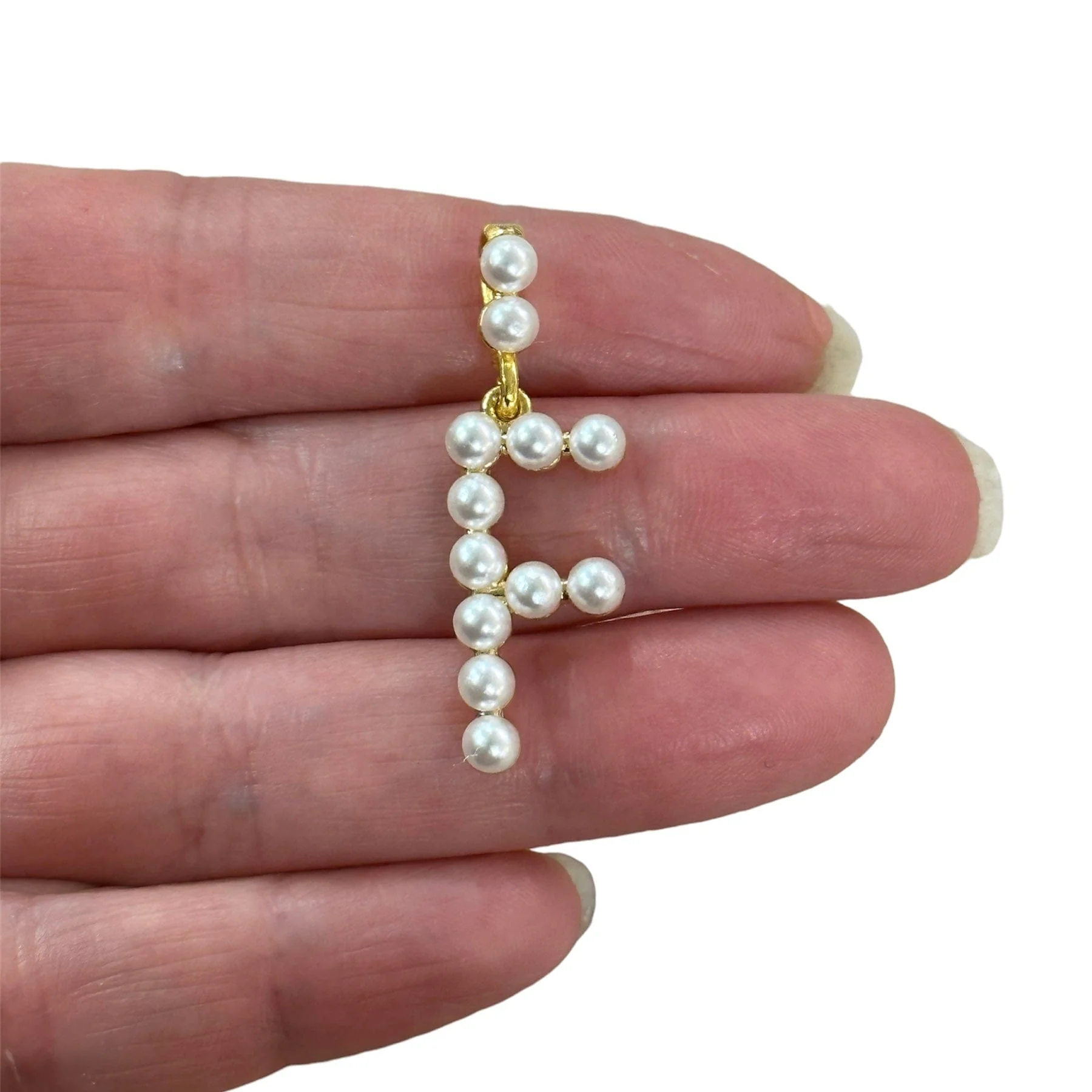 Initial Pendants, Initial Alphabet Letter Pendants, 24Kt Gold Plated White Pearl Style A to Z, Gold Initial Pendants, Initial Necklace - Image 6