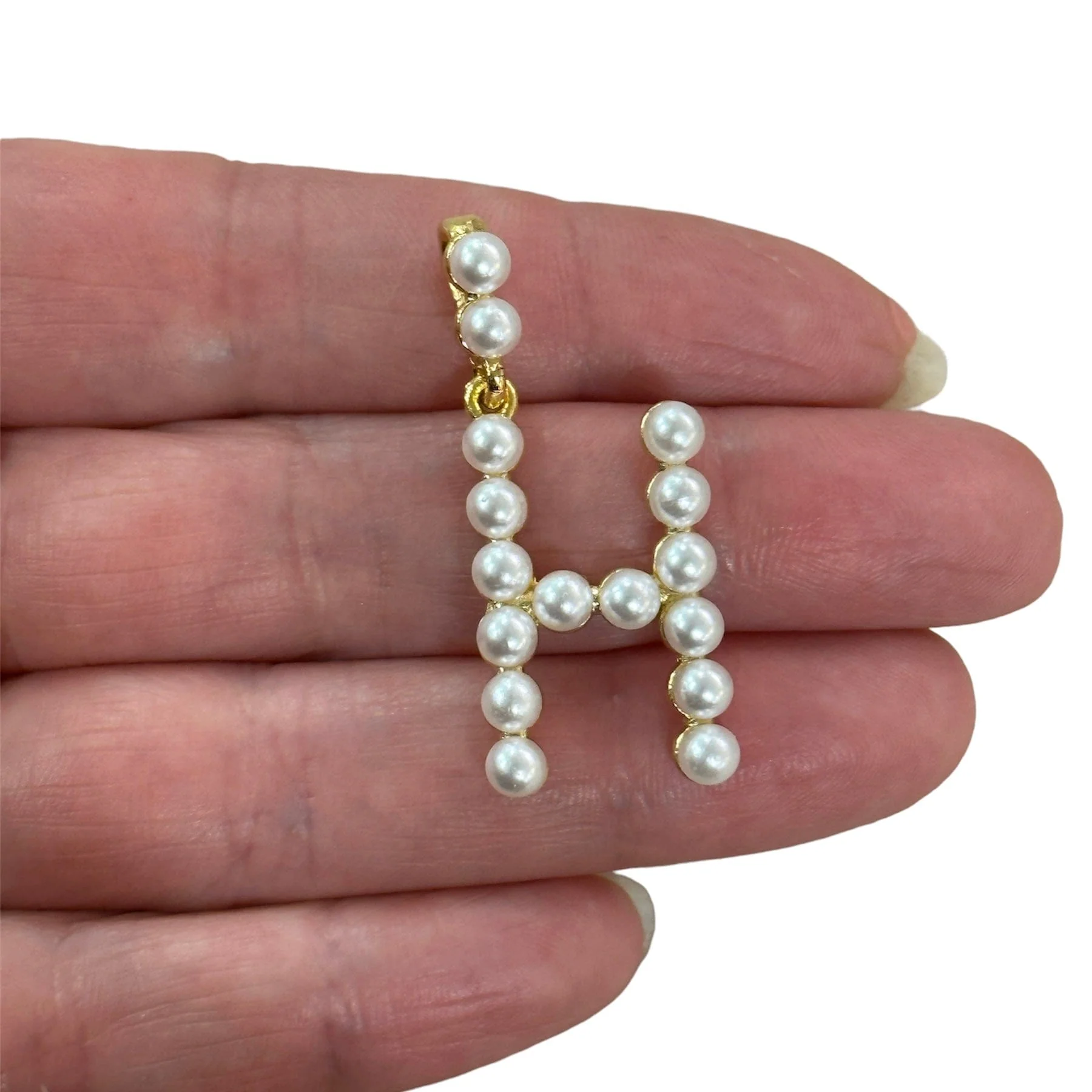 Initial Pendants, Initial Alphabet Letter Pendants, 24Kt Gold Plated White Pearl Style A to Z, Gold Initial Pendants, Initial Necklace - Image 8