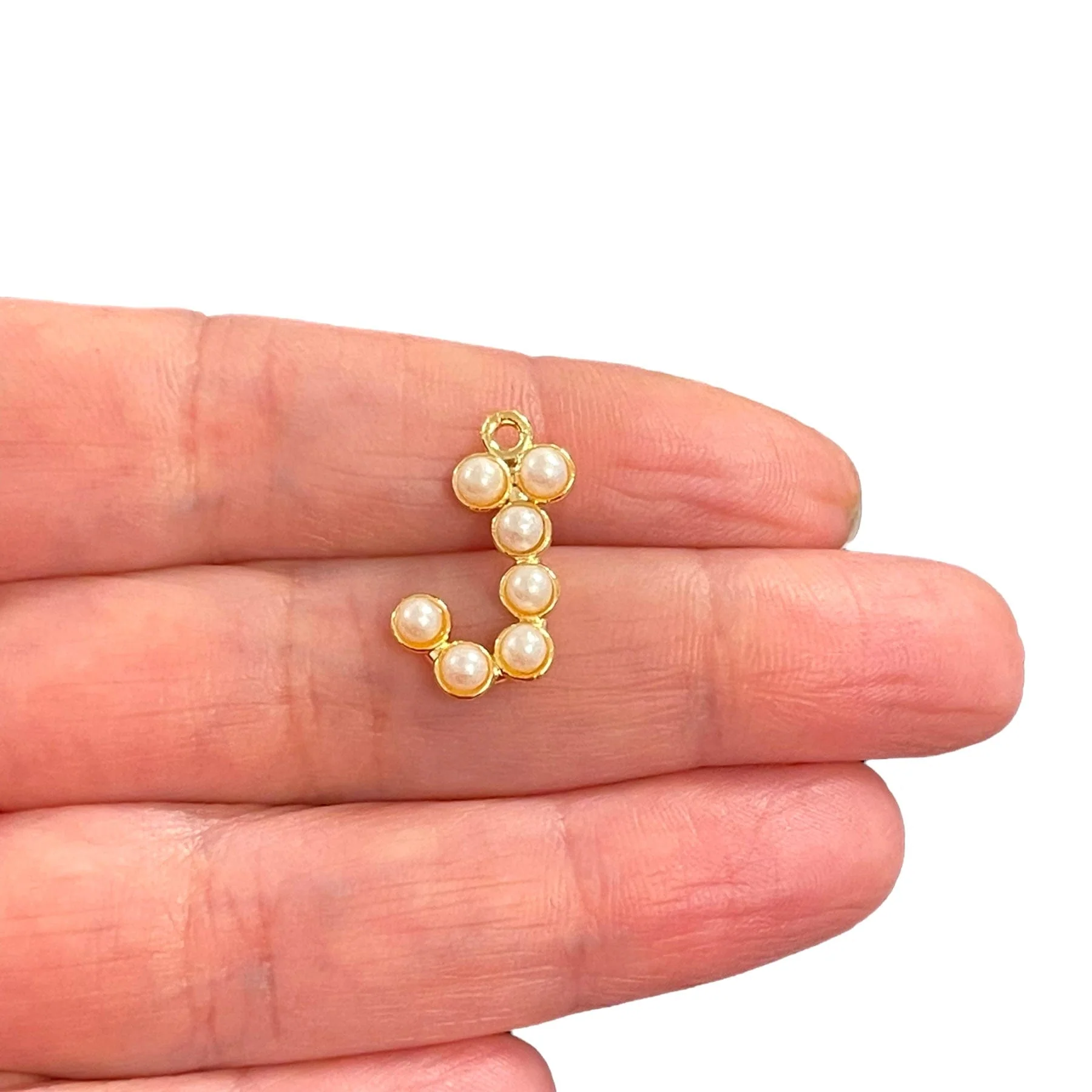 Initial Pendants, Initial Alphabet Letter Pendants, 24Kt Gold Plated White Pearl Style A to Z, Gold Initial Pendants, Initial Necklace - Image 10