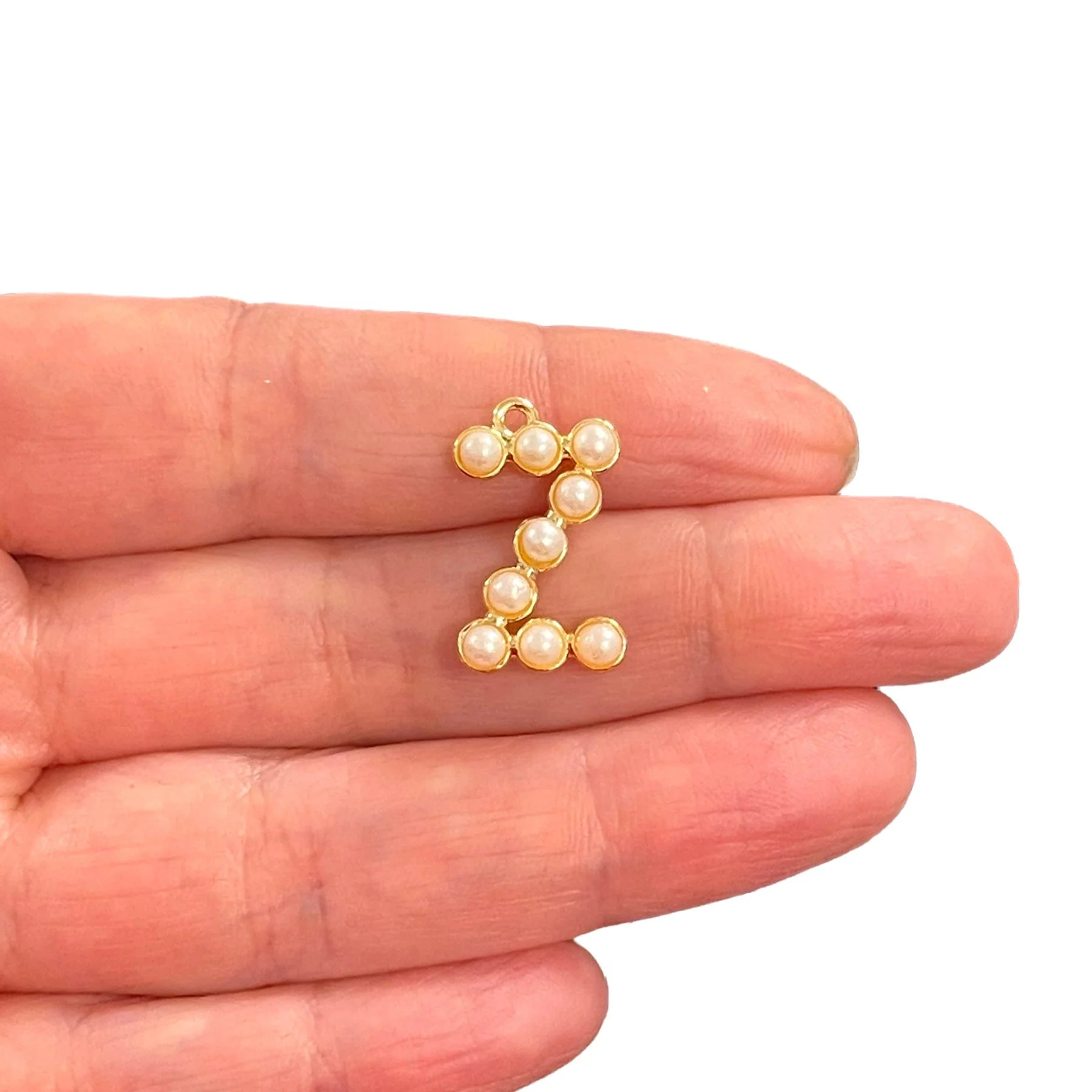 Initial Pendants, Initial Alphabet Letter Pendants, 24Kt Gold Plated White Pearl Style A to Z, Gold Initial Pendants, Initial Necklace - Image 23
