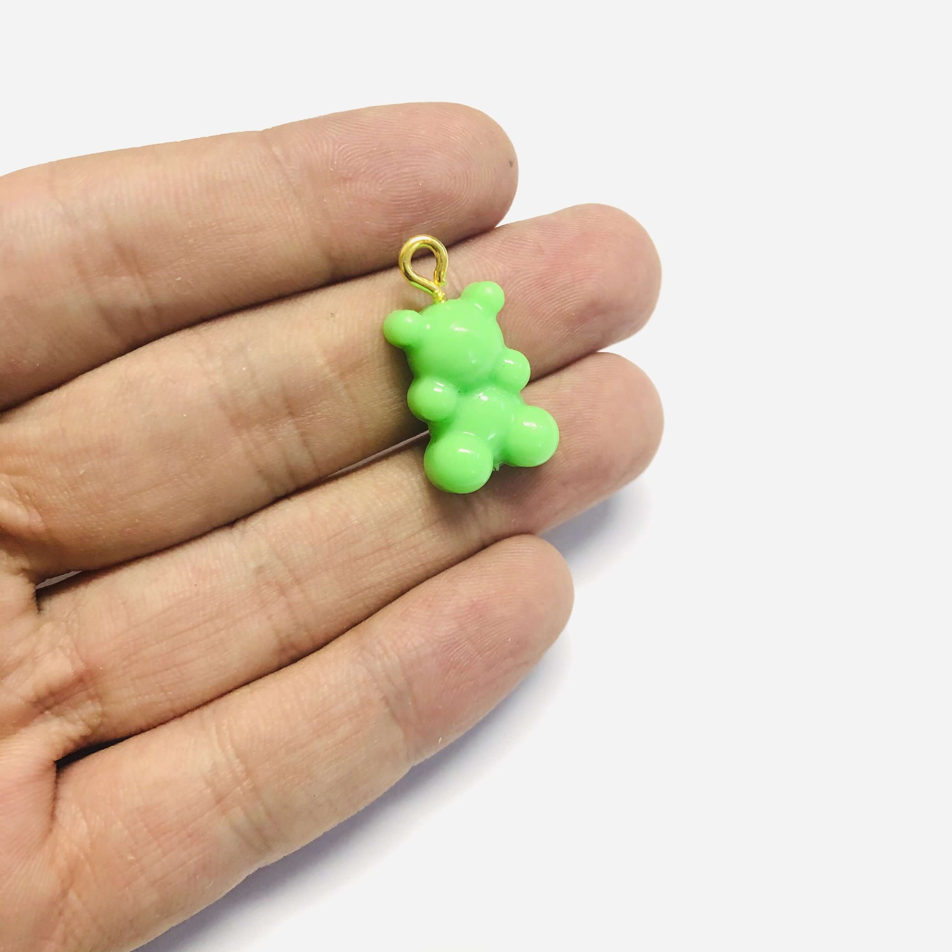 5 pcs in a pack, Jelly Bear Charms, Gummy Bear Resin With Loop, Jelly Bear Shaped Resin Charms 12x22mm, - Image 2
