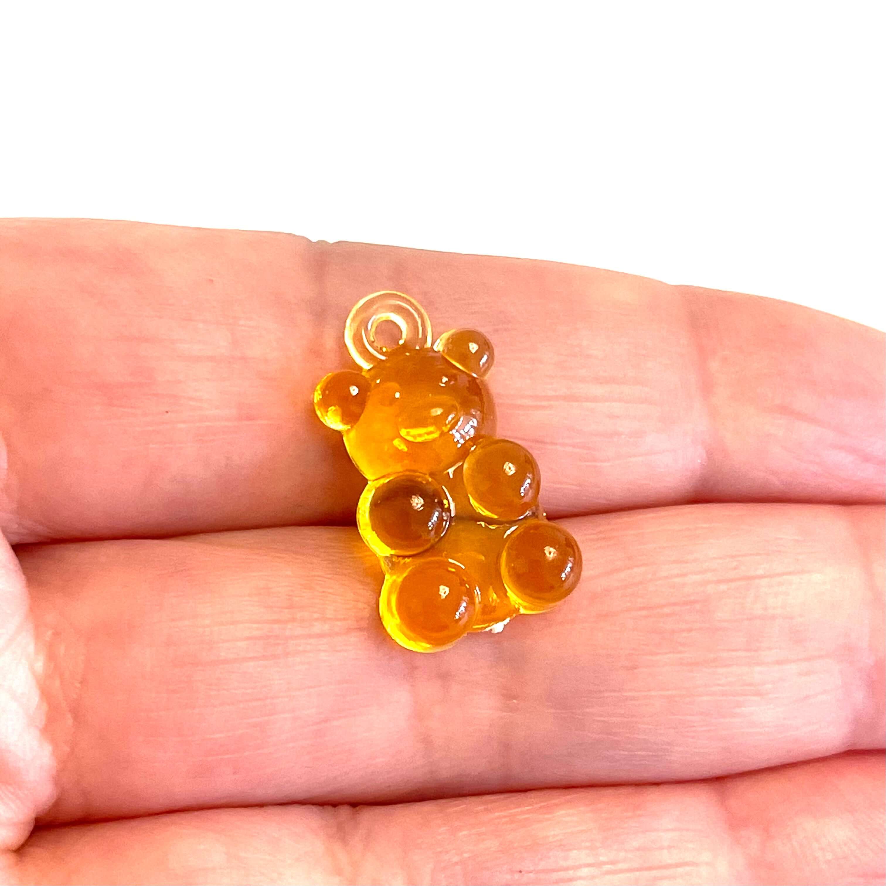 5 pcs in a pack, Jelly Bear Charms, Gummy Bear Resin With Loop, Jelly Bear Shaped Resin Charms 12x22mm, - Image 2