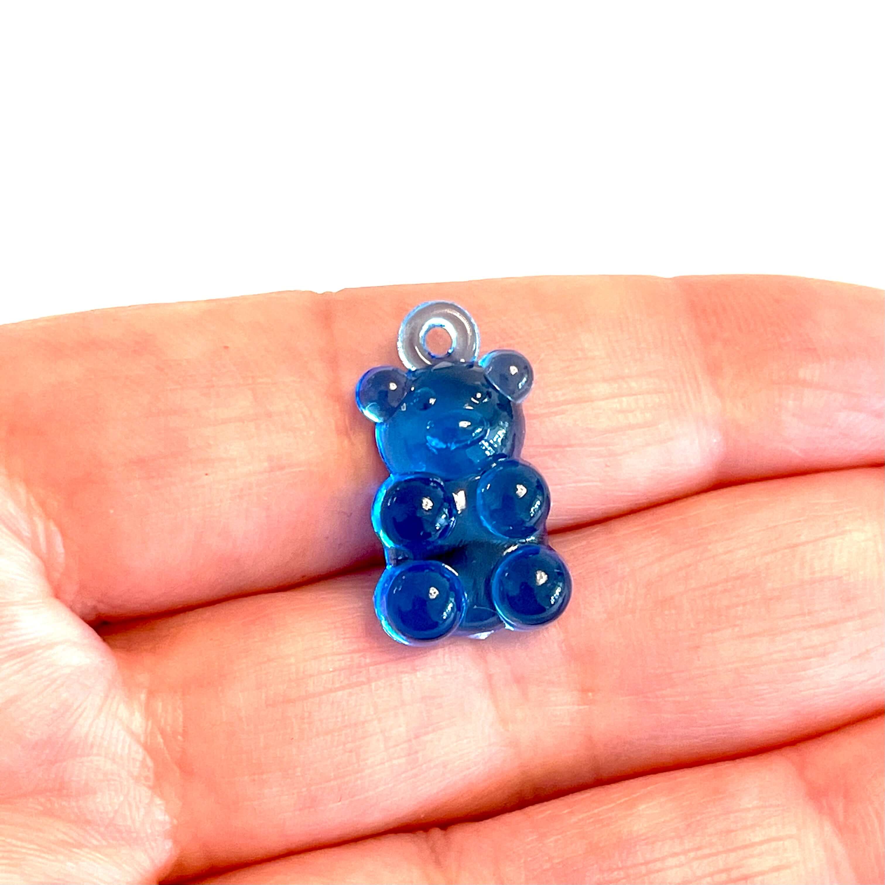 5 pcs in a pack, Jelly Bear Charms, Gummy Bear Resin With Loop, Jelly Bear Shaped Resin Charms 12x22mm, - Image 2