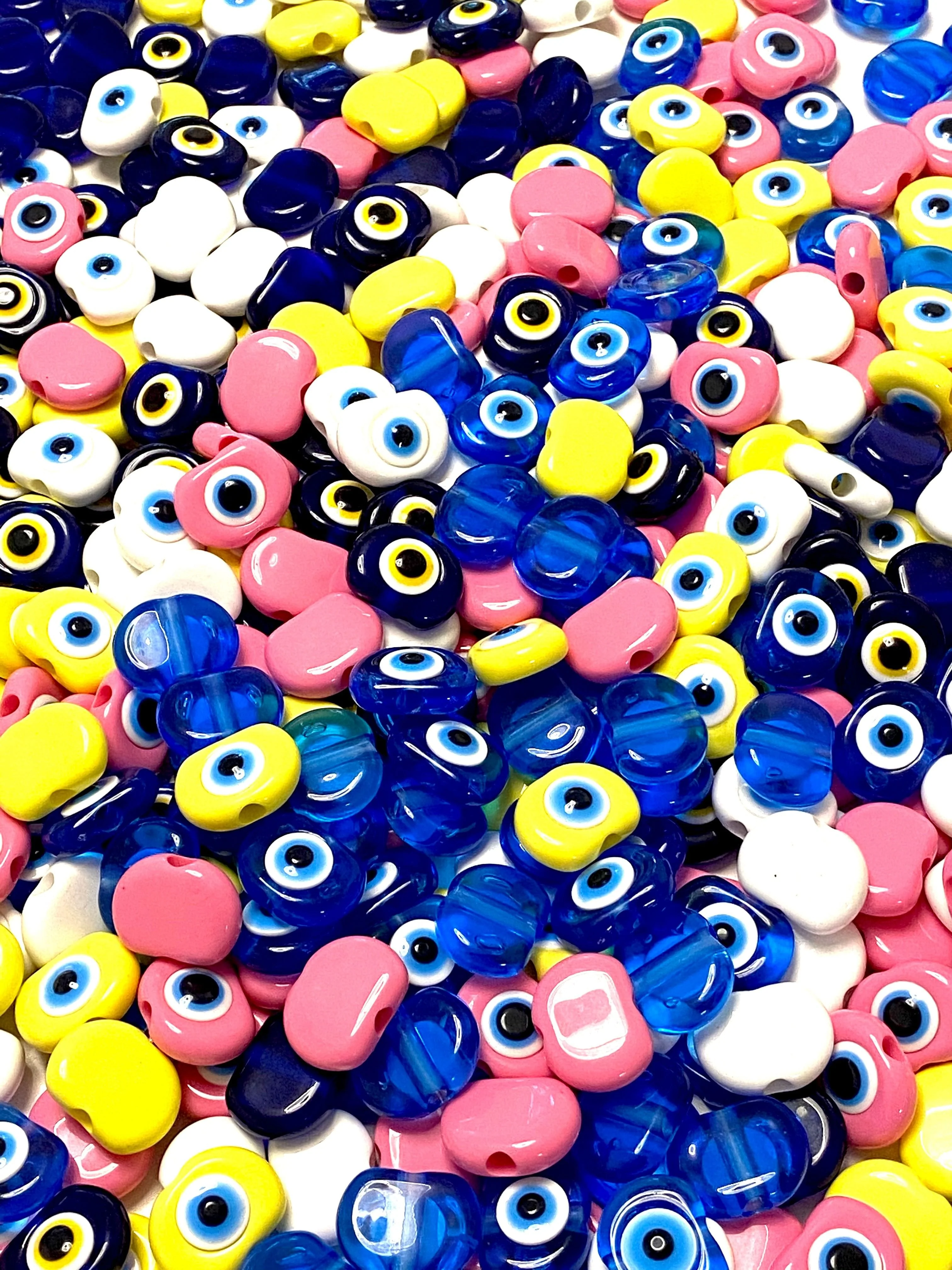 Large Hole Evil Eye Resin Beads, 29mm Beads, 6mm Hole, 5 Beads in a Pack - Image 3