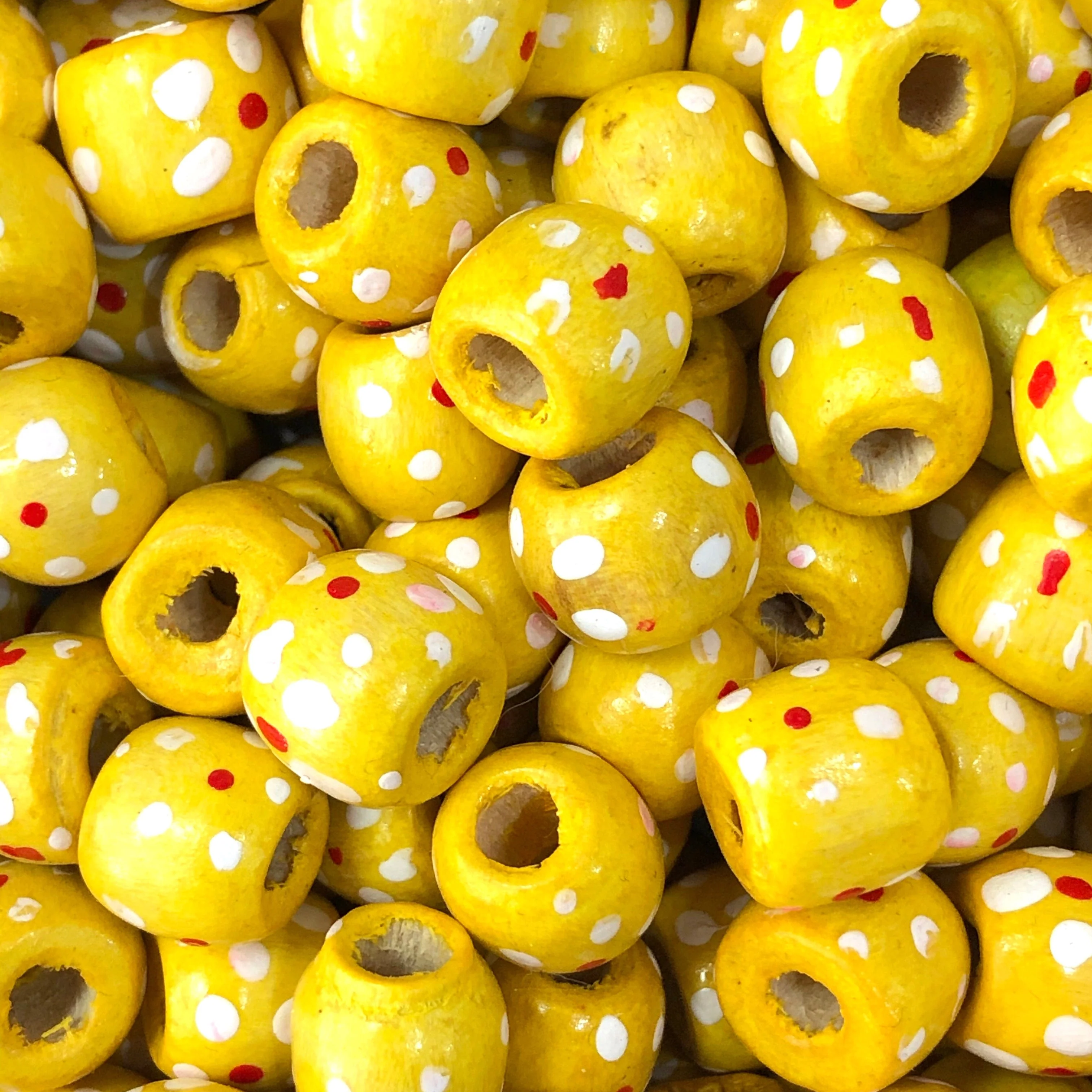 Large Hole Wooden Beads 13x12mm 20 Pieces in a pack