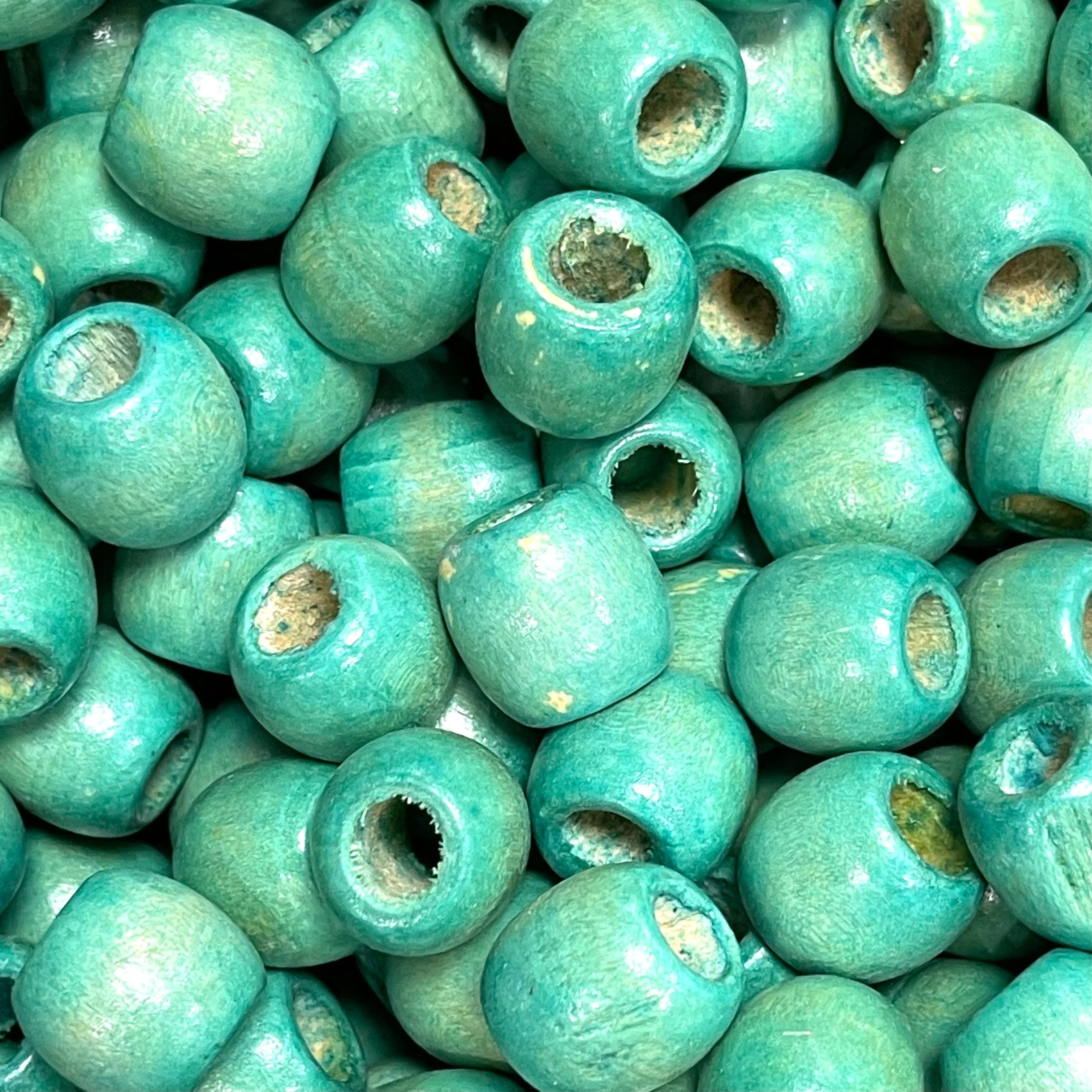 Large Hole Wooden Beads 16x15mm 10 Pieces in a pack