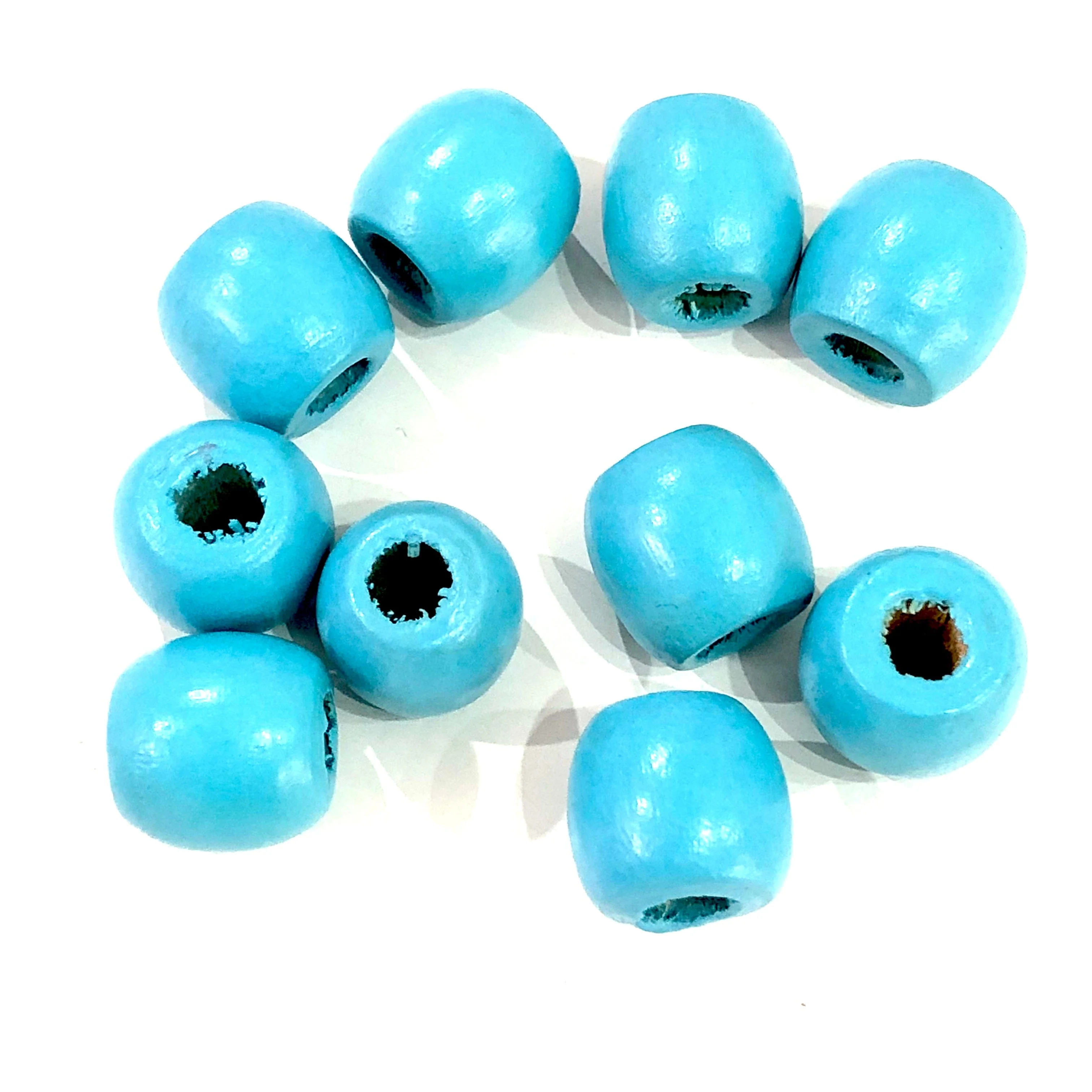 Large Hole Wooden Beads 16x15mm 10 Pieces in a pack