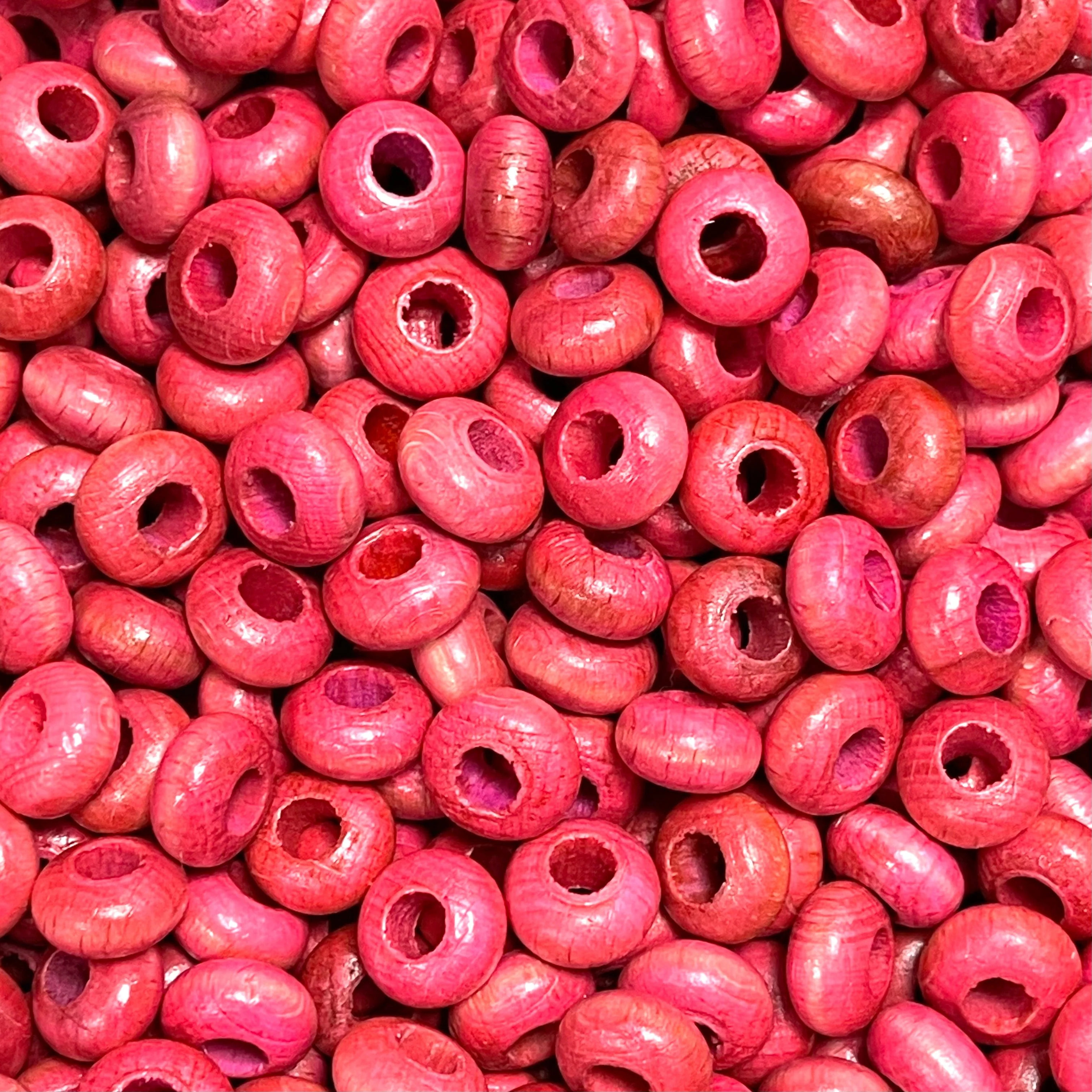 Large Hole Wooden Rondelle Beads 13x7mm 20 Pieces in a pack