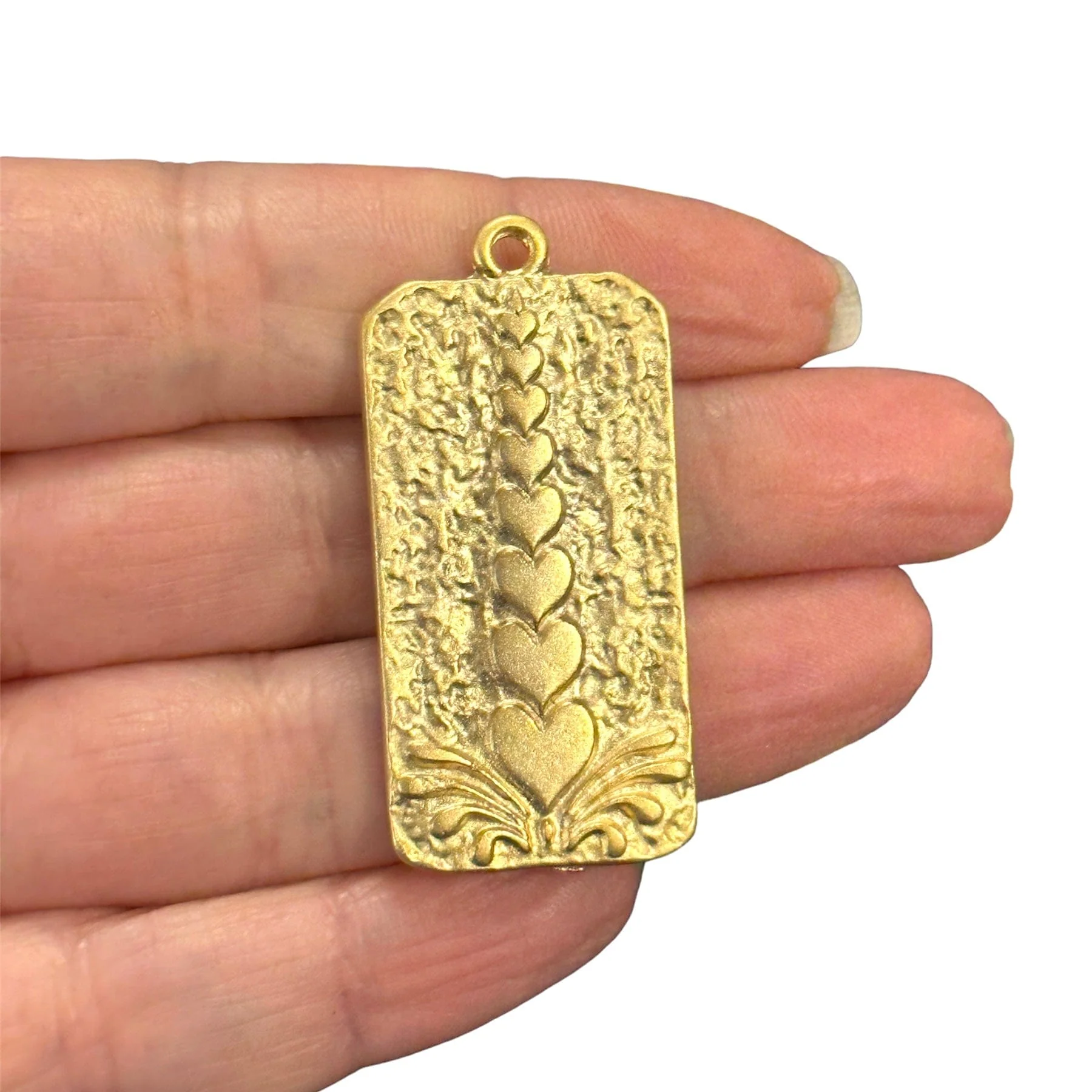 Matte Gold Plated Hearts Pendant