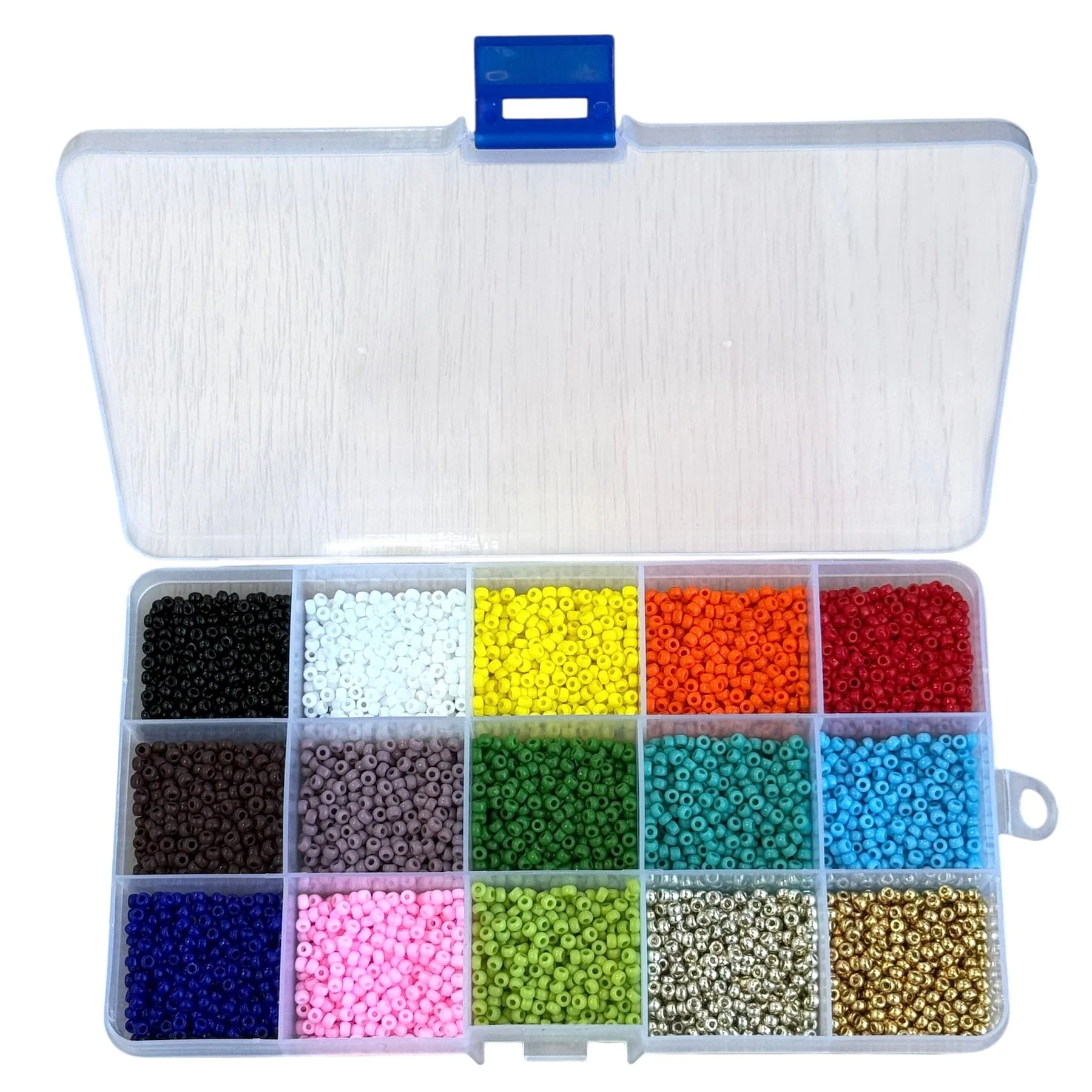 Miyuki 8/0 Seed Beads Opaque Color Set – 15 Colors in Organizer Box - Image 4