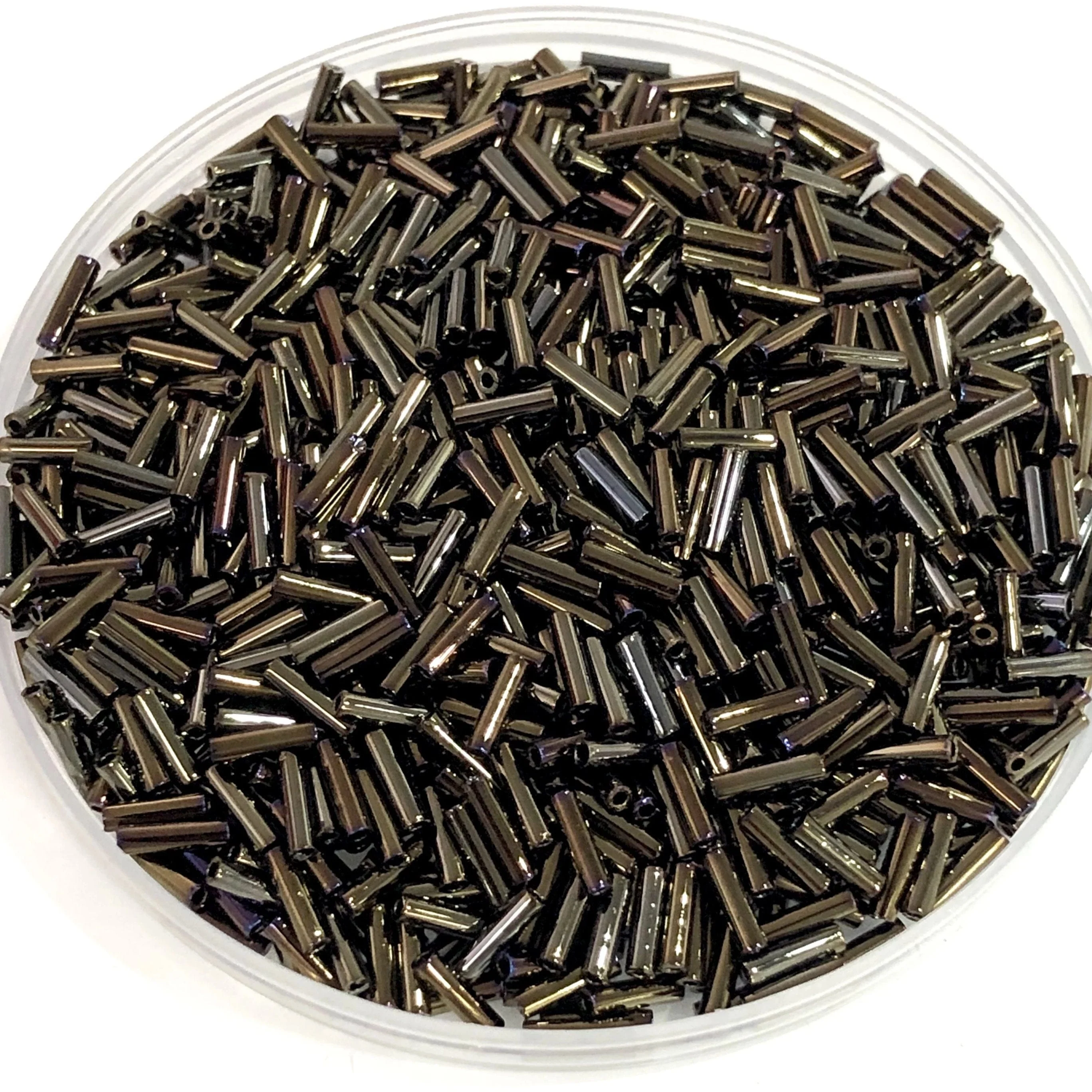 Miyuki Bugles size 6mm 0458 Metallic Brown Iris 10 grams.