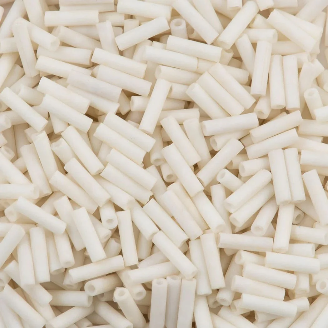 Miyuki Bugles size 6mm 2021 Matted Opaque Cream, Cream bugles 6mm,