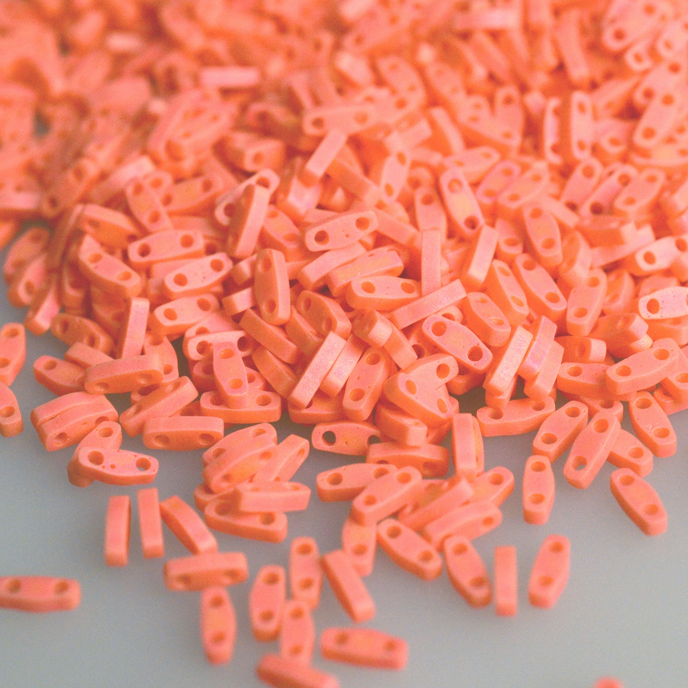 Miyuki Quarter Tila Beads 0406FR - Opaque Orange Matted AB