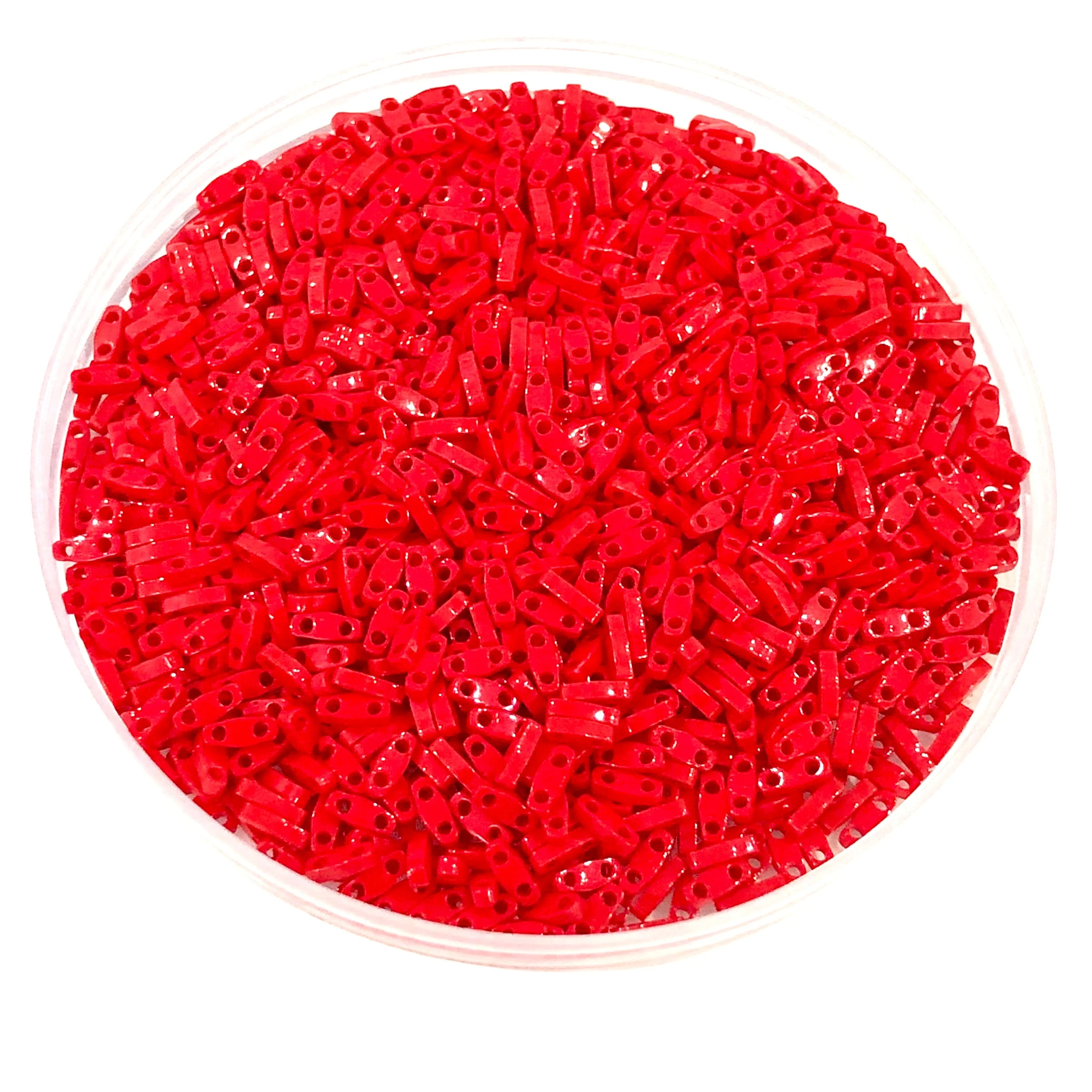 Miyuki Quarter Tila Beads 0408 Opaque Dark Red, - Image 2