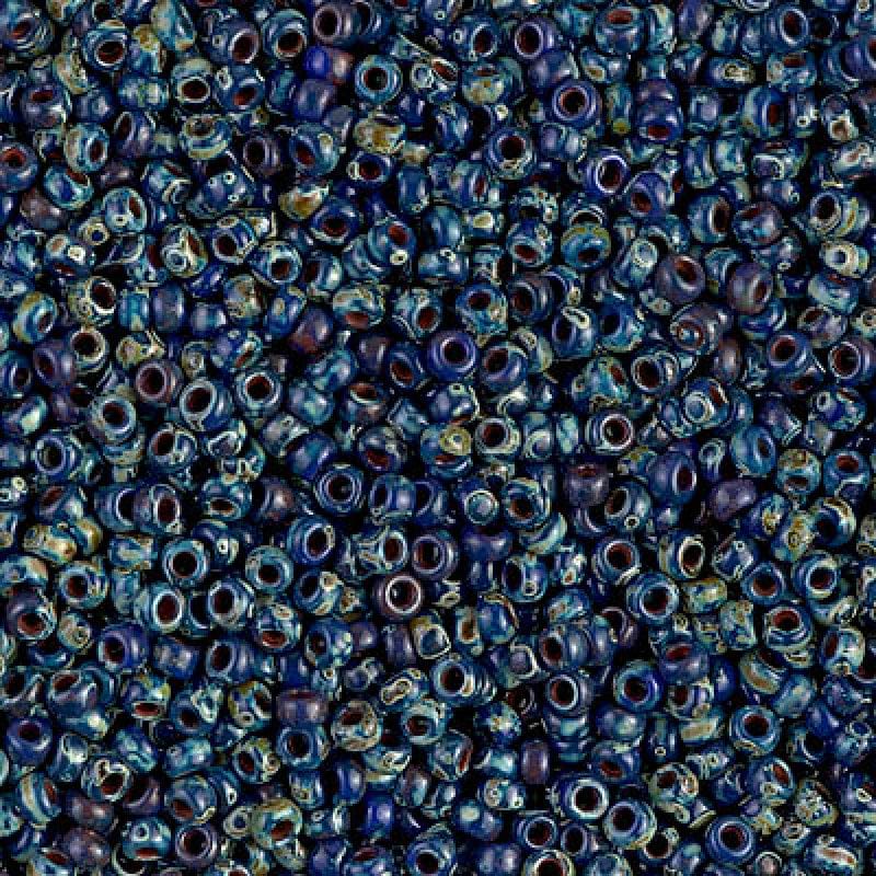 Miyuki Seed Beads 11/0 Picasso Opaque Cobalt , 4518-NEW!!!