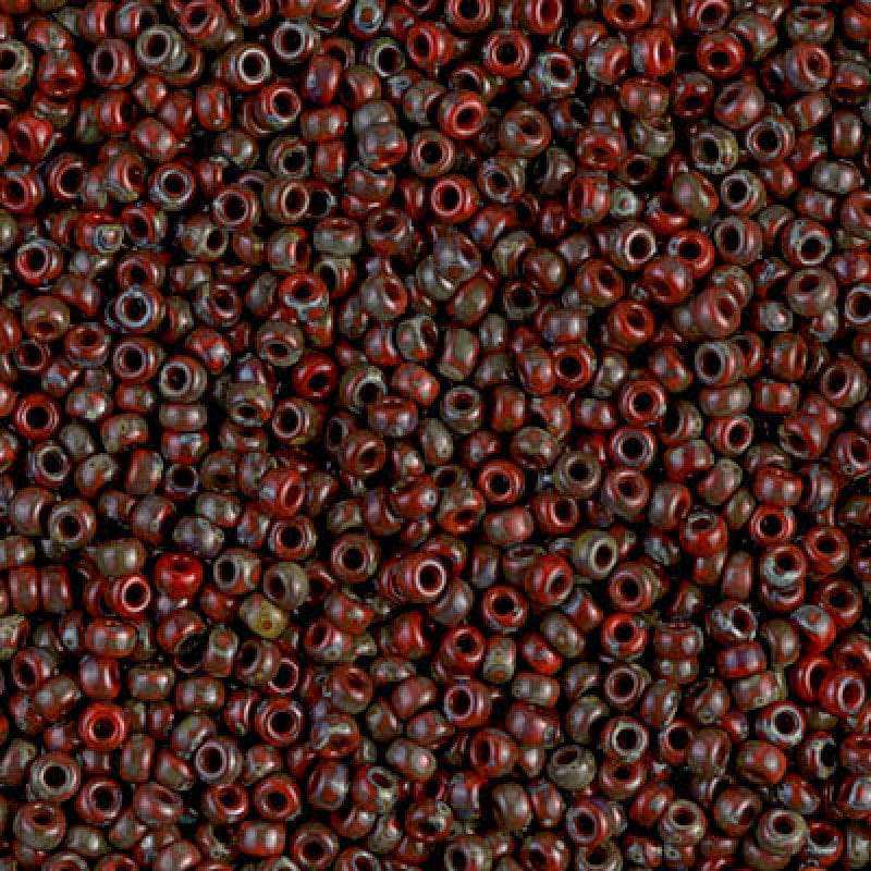 Miyuki Seed Beads 11/0 Picasso Opaque Red Garnet , 4513-NEW!!!