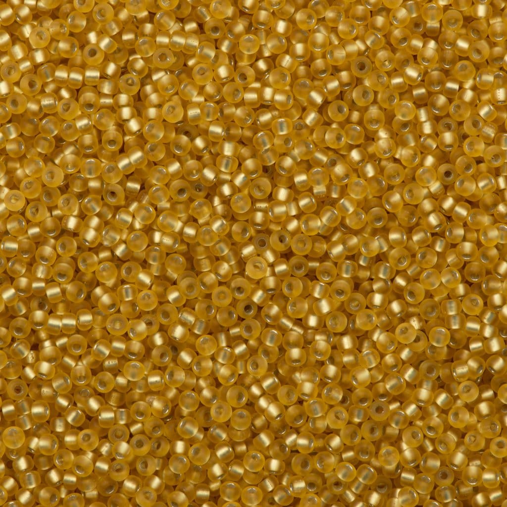 Miyuki Seed Beads 11/0 Semi-matte Silver Lined Gold, 1902-NEW!!!