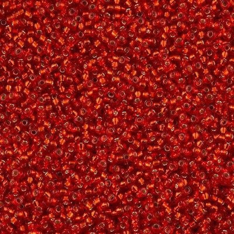 Miyuki Seed Beads 15/0, 0010 - Flame Red Silver Lined, 10Gr