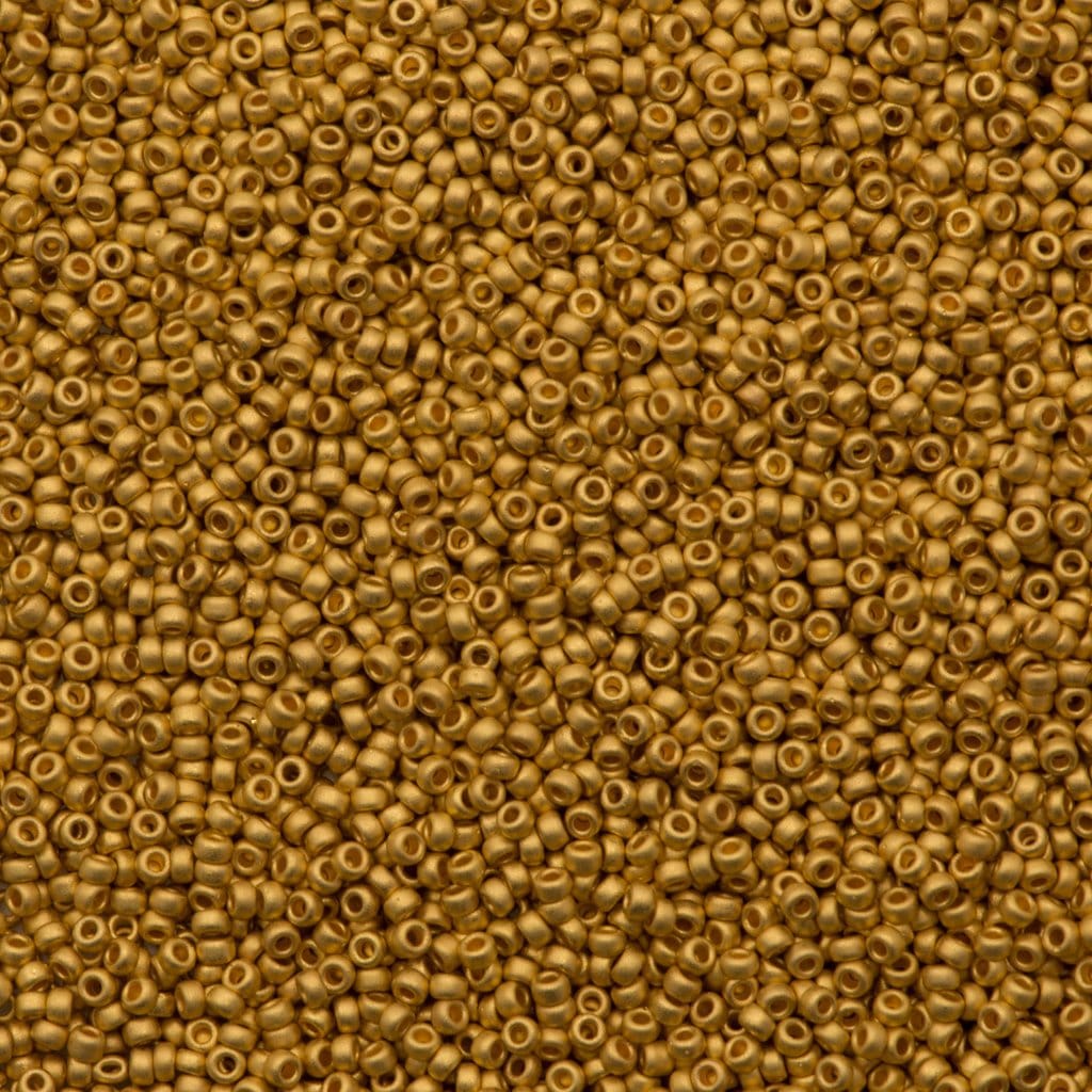 Miyuki Seed Beads 15/0, 0191F - Matte 24kt Gold Plated