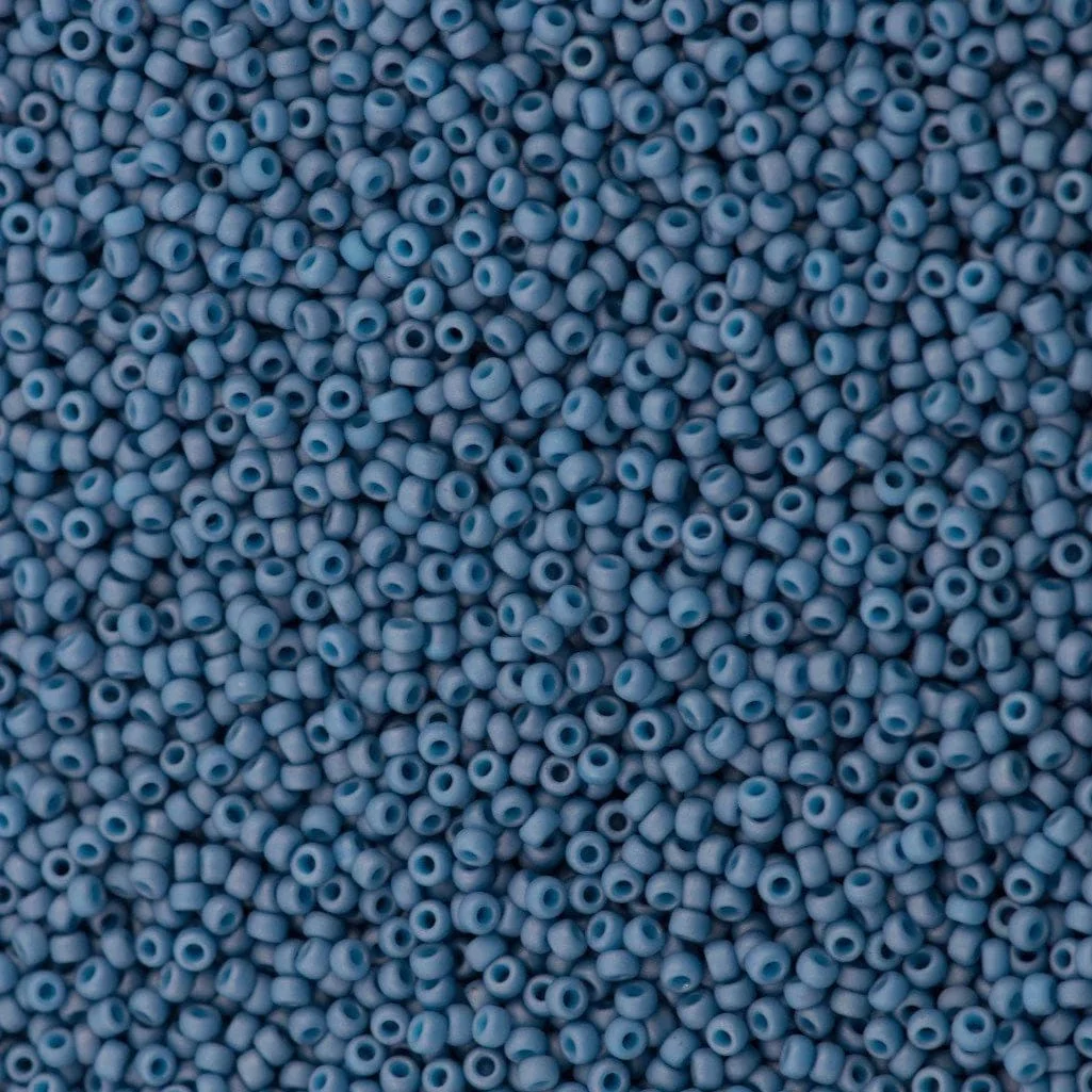 Miyuki Seed Beads 15/0, 2038 Matted Opaque Lt. Denim Luster , 5 Gr