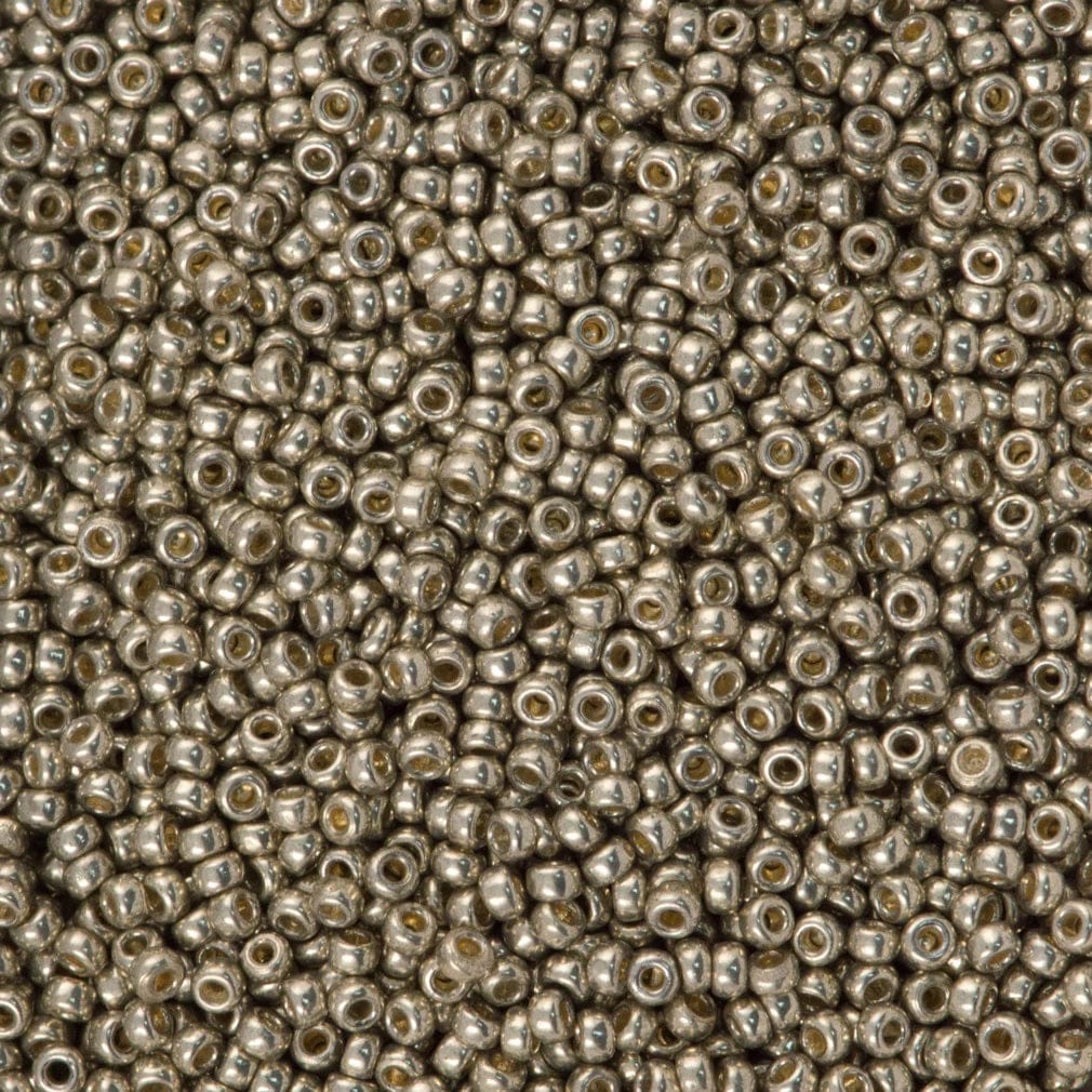 Miyuki Seed Beads 15/0 Duracoat Galvanized Light Pewter, 4221