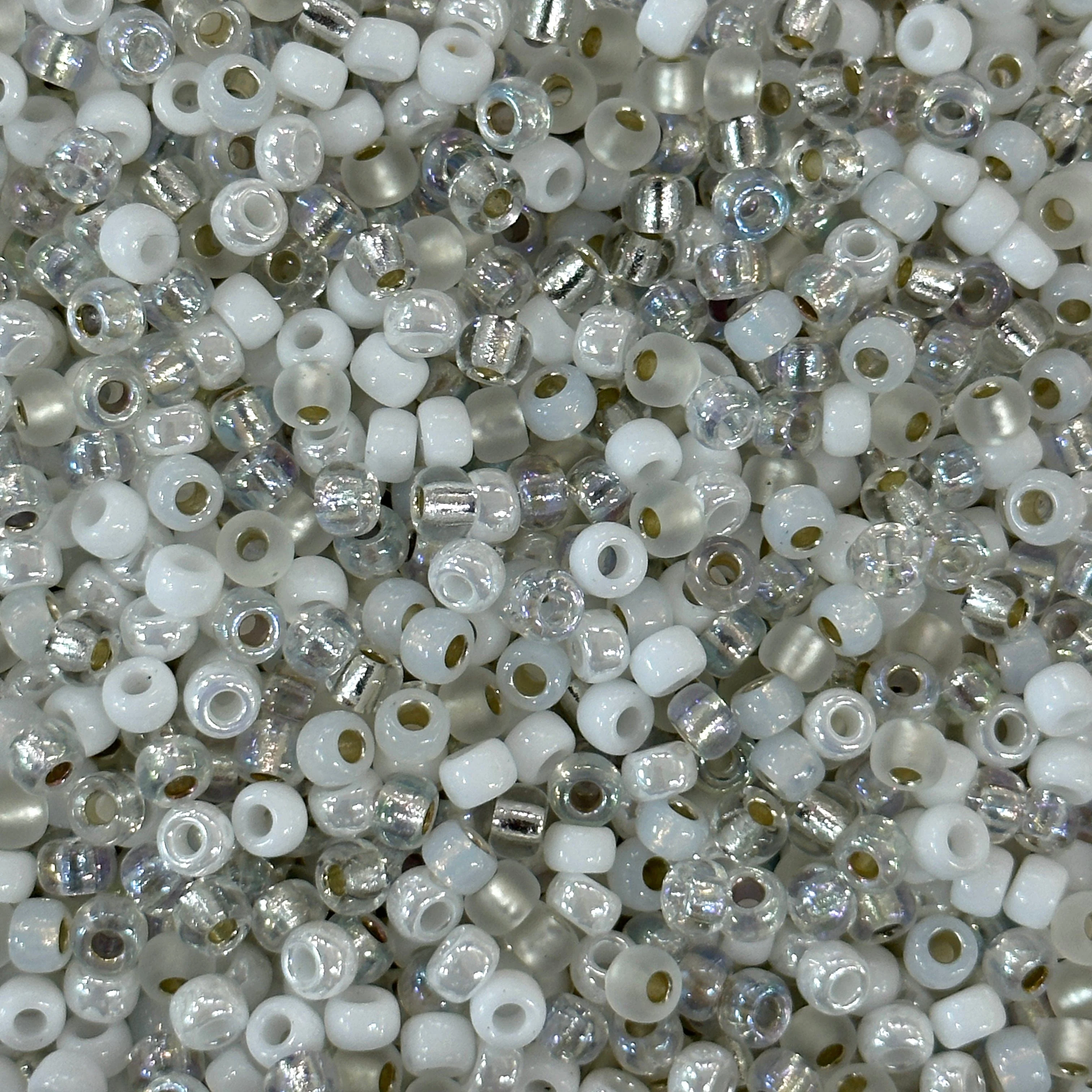 Miyuki Seed Beads 6/0 Crystalized Snowflakes Sparkle Combo Bead Mix (10g Pack)