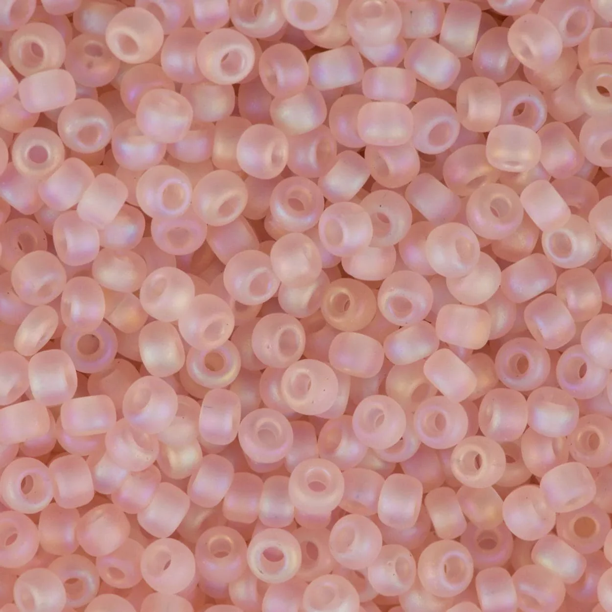 Miyuki Seed Beads 6/0 Matted Transparent Light Tea Rose AB, 0155FR