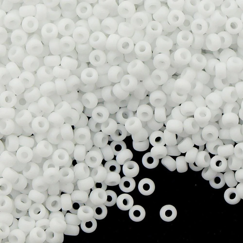 Miyuki Seed Beads 6/0 Matted White Opaque, 0402F