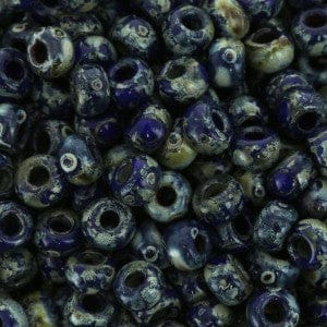 Miyuki Seed Beads 6/0 Picasso Opaque Cobalt, 4518 - Image 2