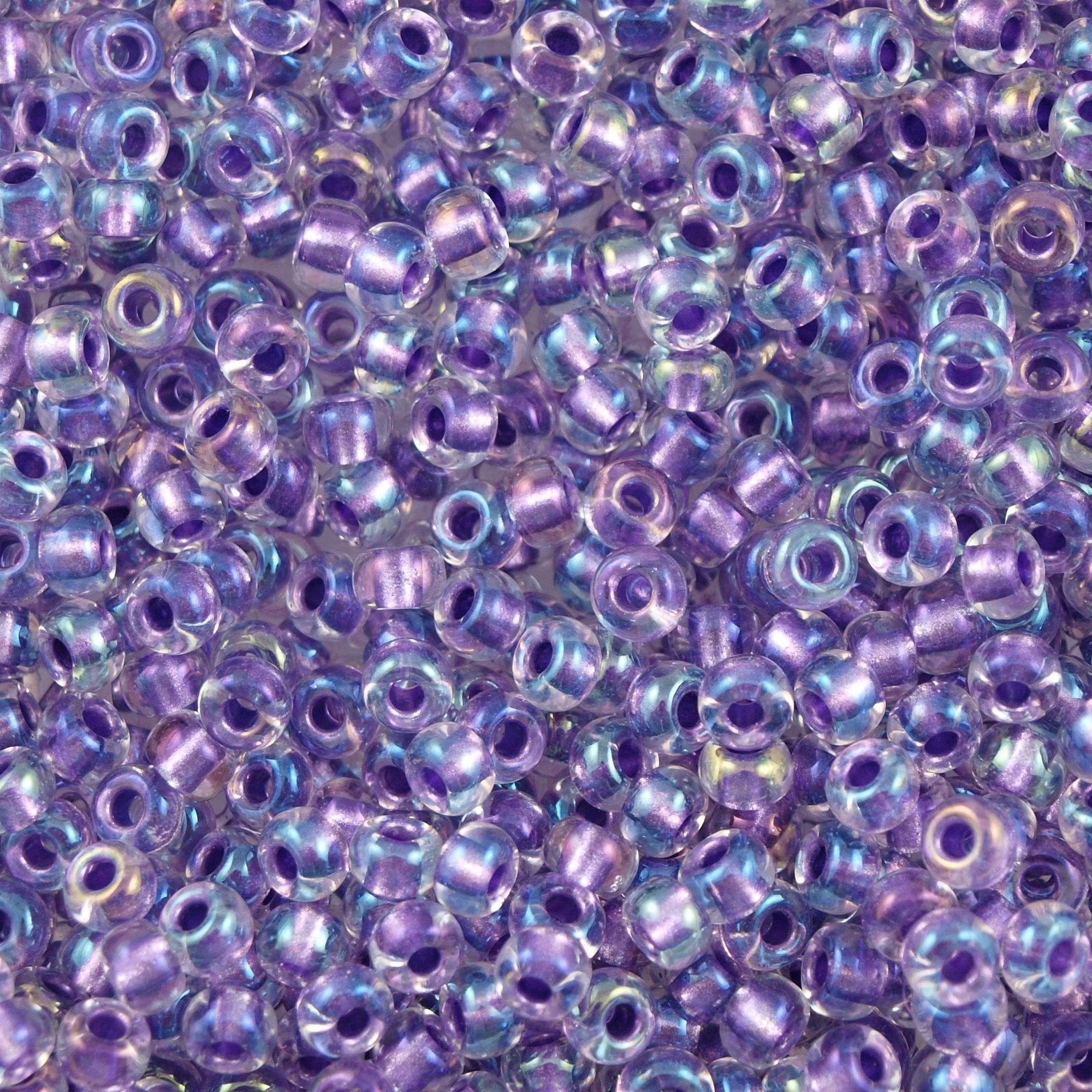 Miyuki Seed Beads 6/0 Sparkled Purple Lined Crystal 2607