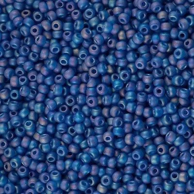 Miyuki Seed Beads 8/0 Matted Transparent Capri Blue AB ,0149FR