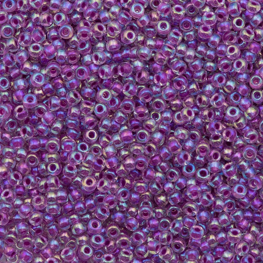 Miyuki Seed Beads 8/0 Raspberry Lined Crystal AB, 0264