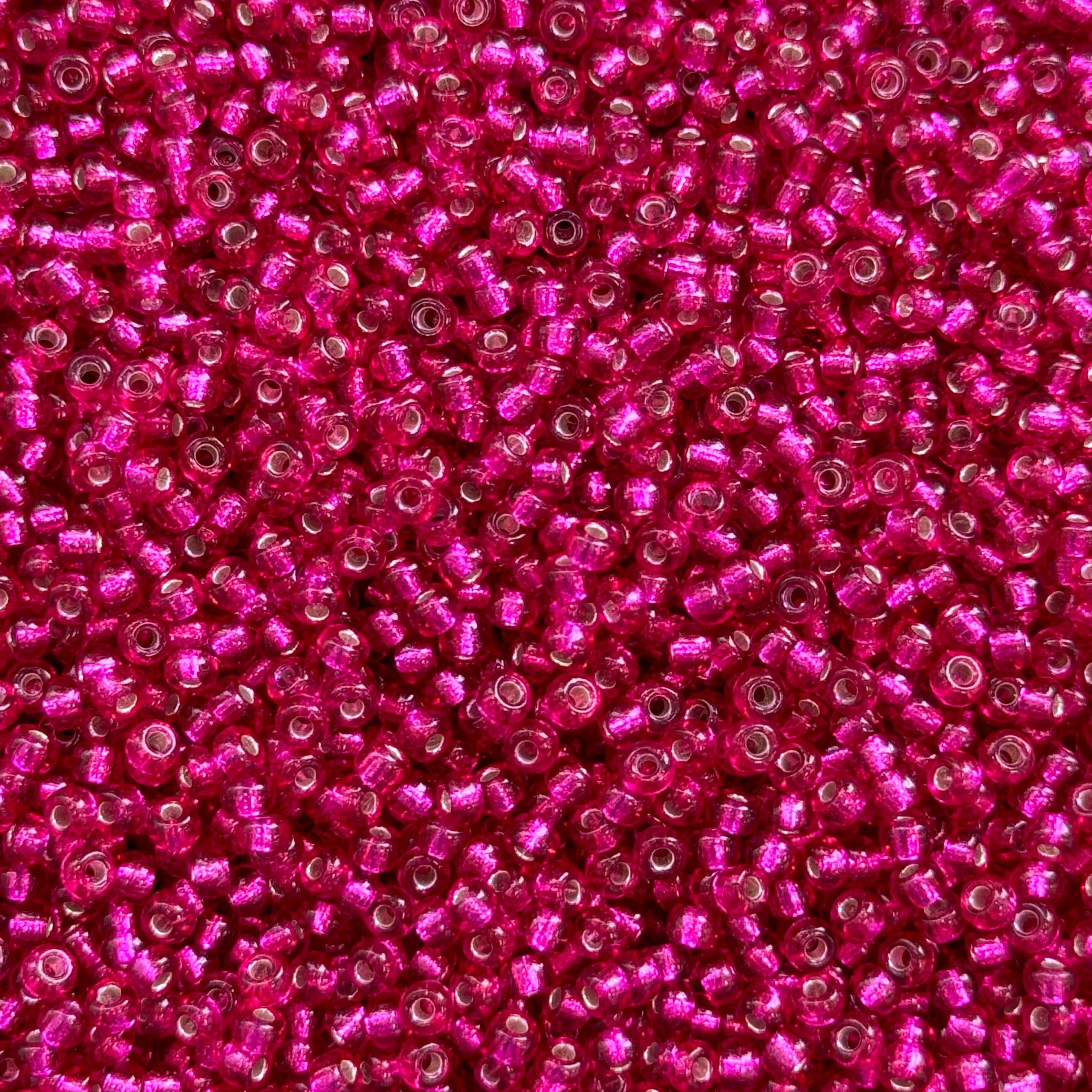 Miyuki Seed Beads 8/0 Silverlined Dyed Raspberry, 1436