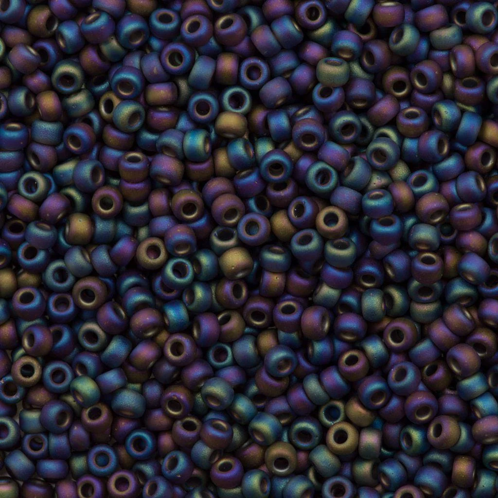 Miyuki Seed Beads 8/0 Transparent Brown AB Matted, 0135FR