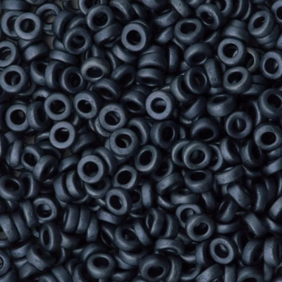 Miyuki Spacer Beads 2.2x1mm, Matted Gunmetal 2001