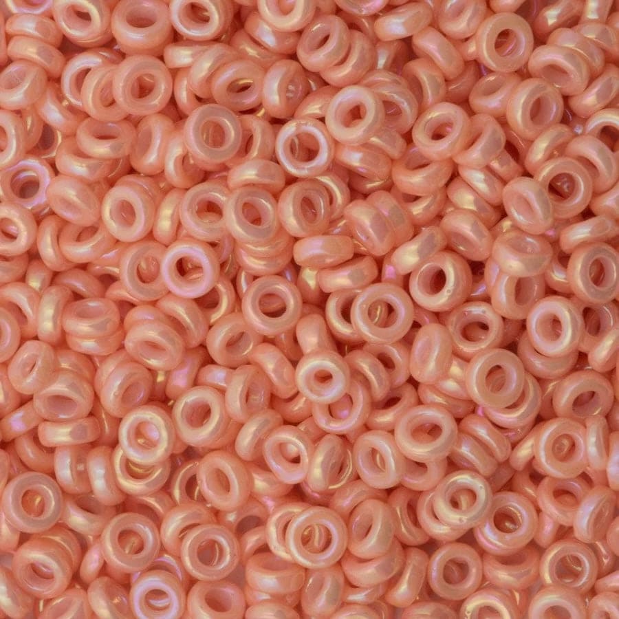 Miyuki Spacer Beads 2.2x1mm, Opaque Salmon Luster 0596
