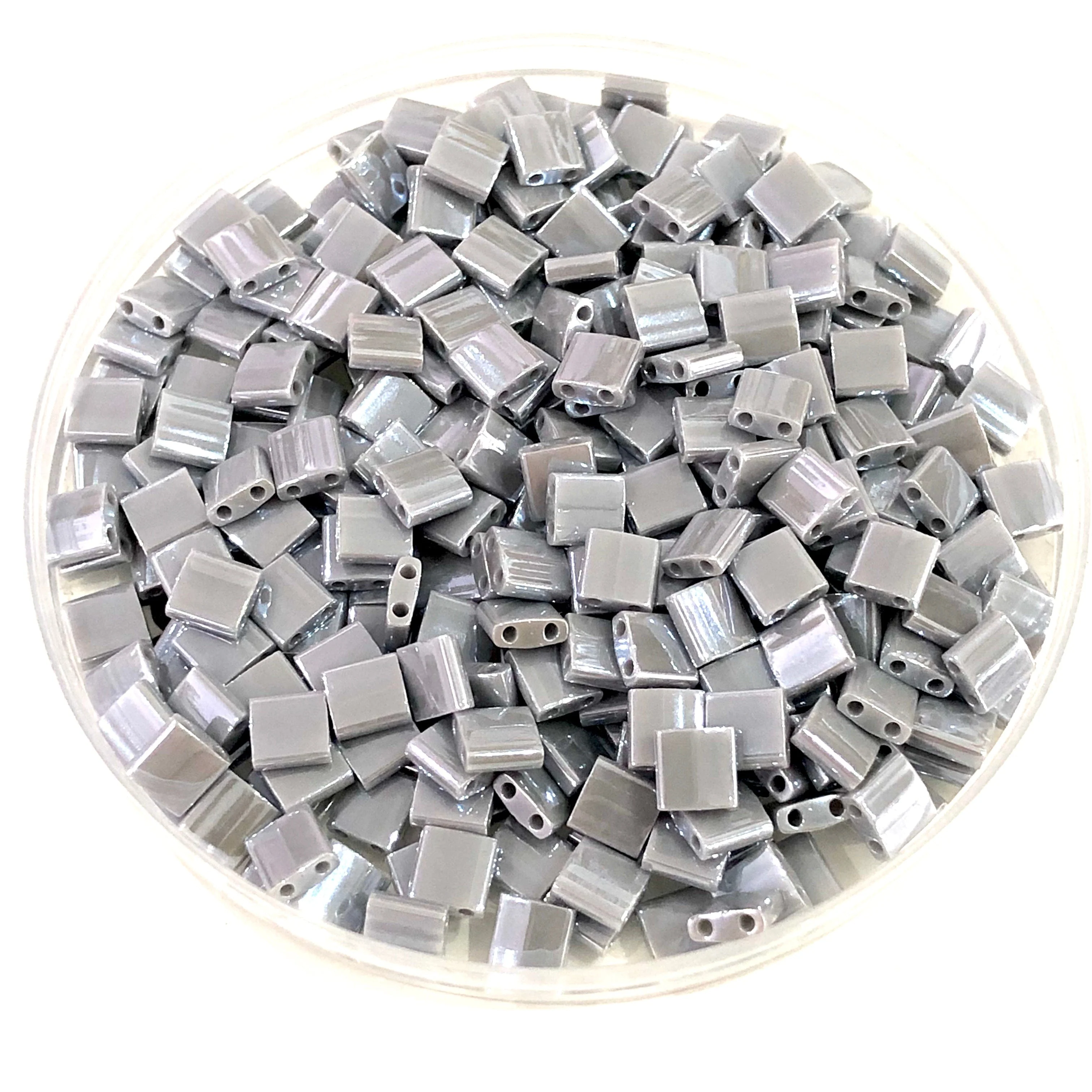 Miyuki Tila Beads TL0443 Opaque Grey Luster, - Image 2