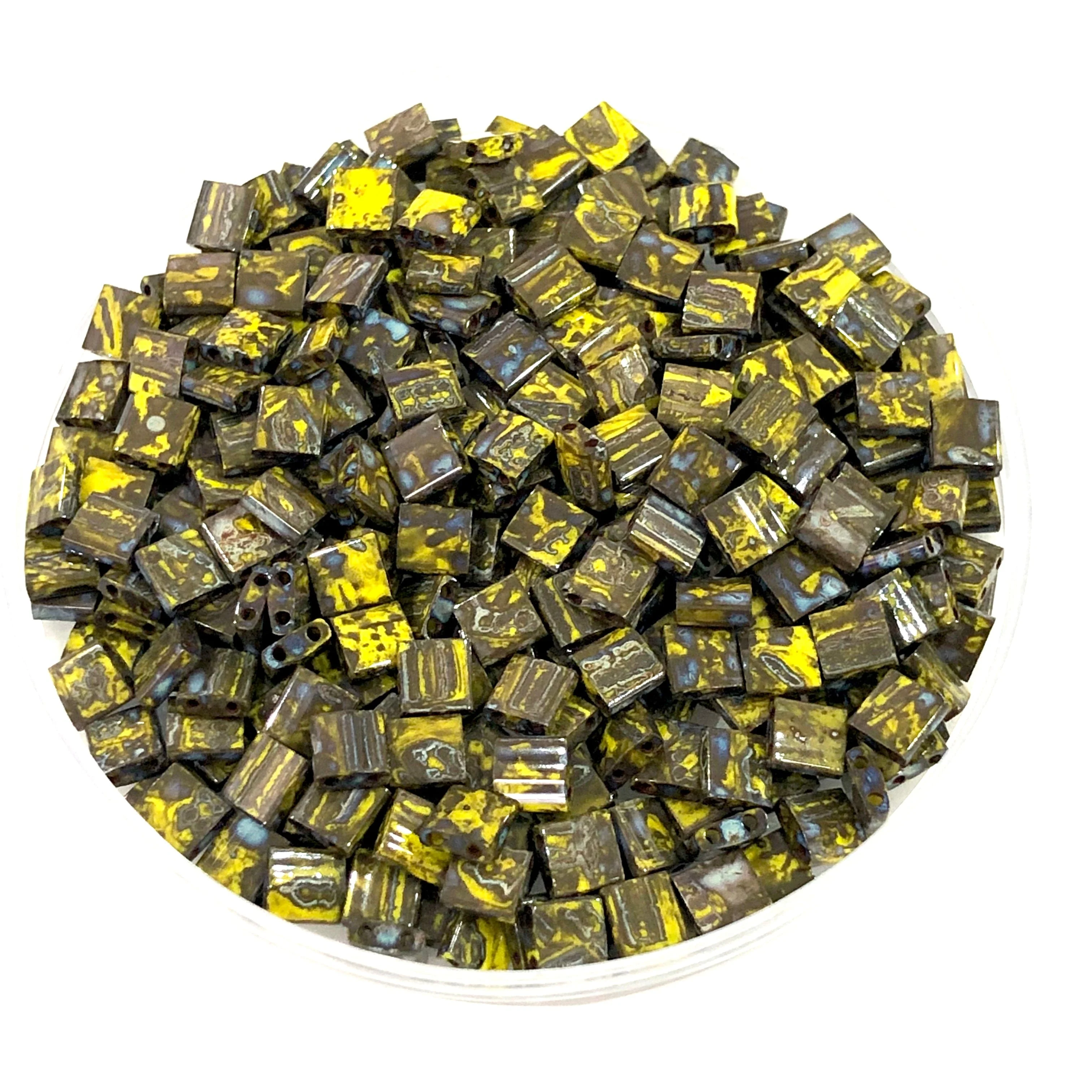 Miyuki Tila Beads TL4519 Picasso Opaque Yellow, - Image 2