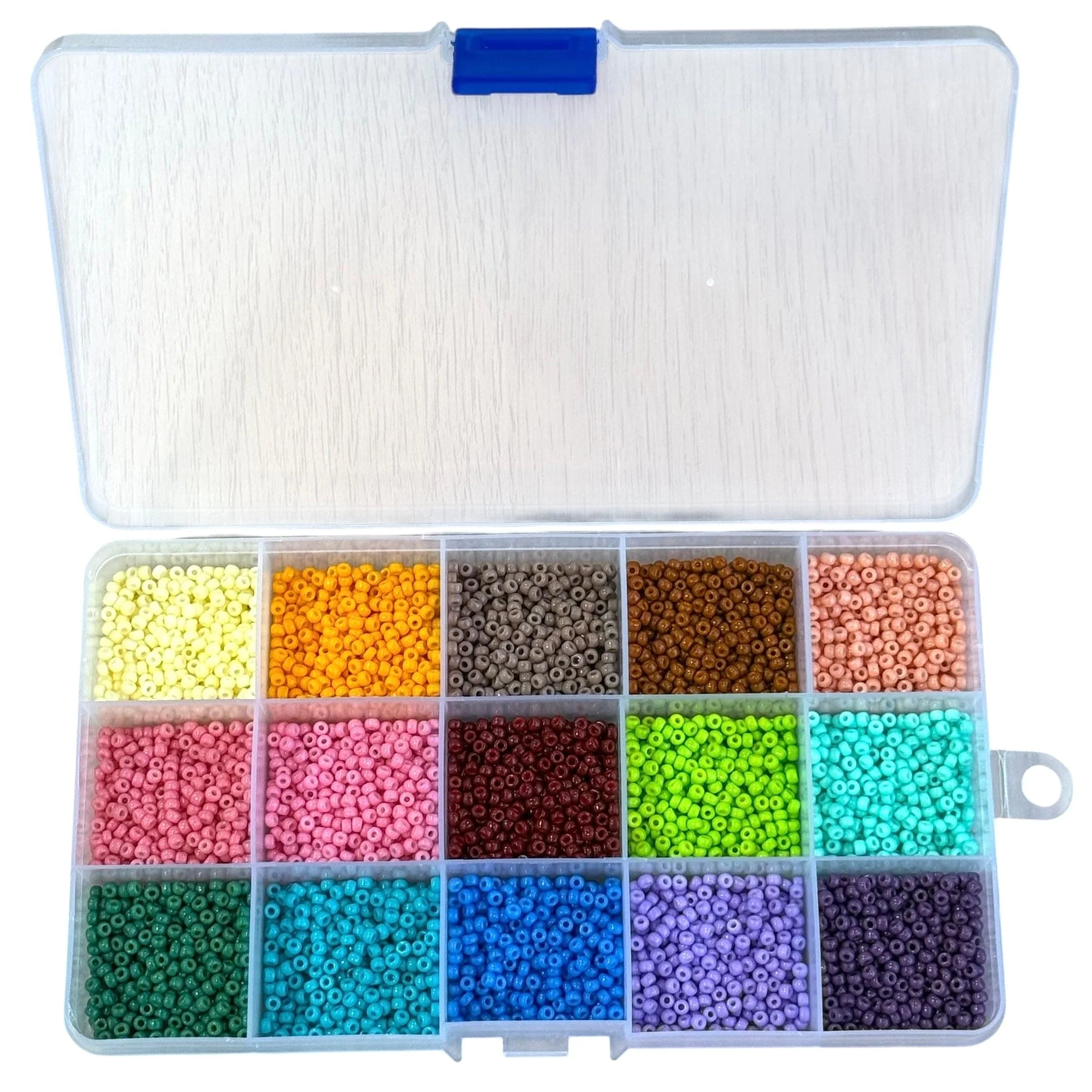 Miyuki 8/0 Duracoat Opaque Seed Beads Set 15 Colors in Organizer Box - Image 4