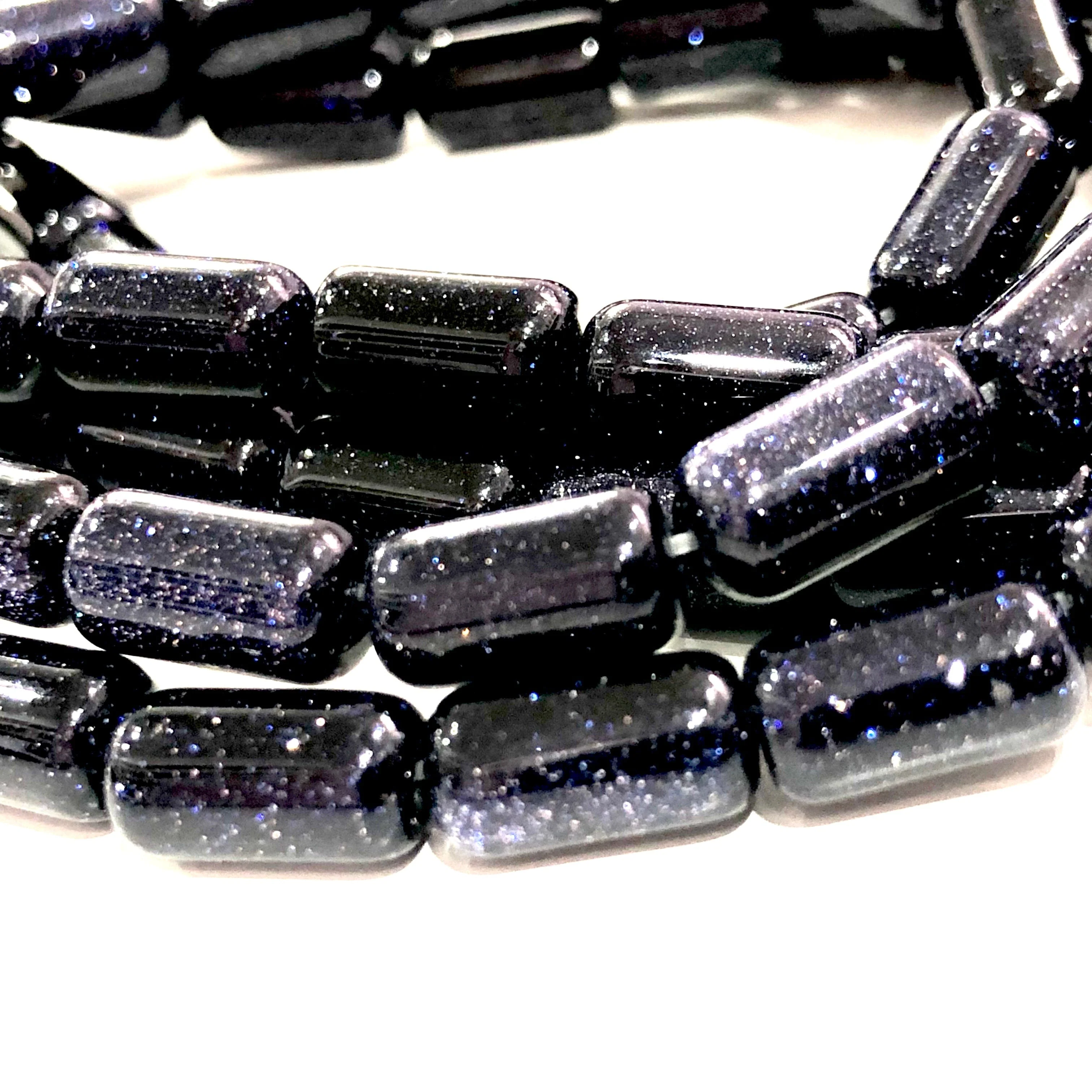 Natural Blue Sandstone Cylinder Beads, 11x6mm 38 Beads - Image 2