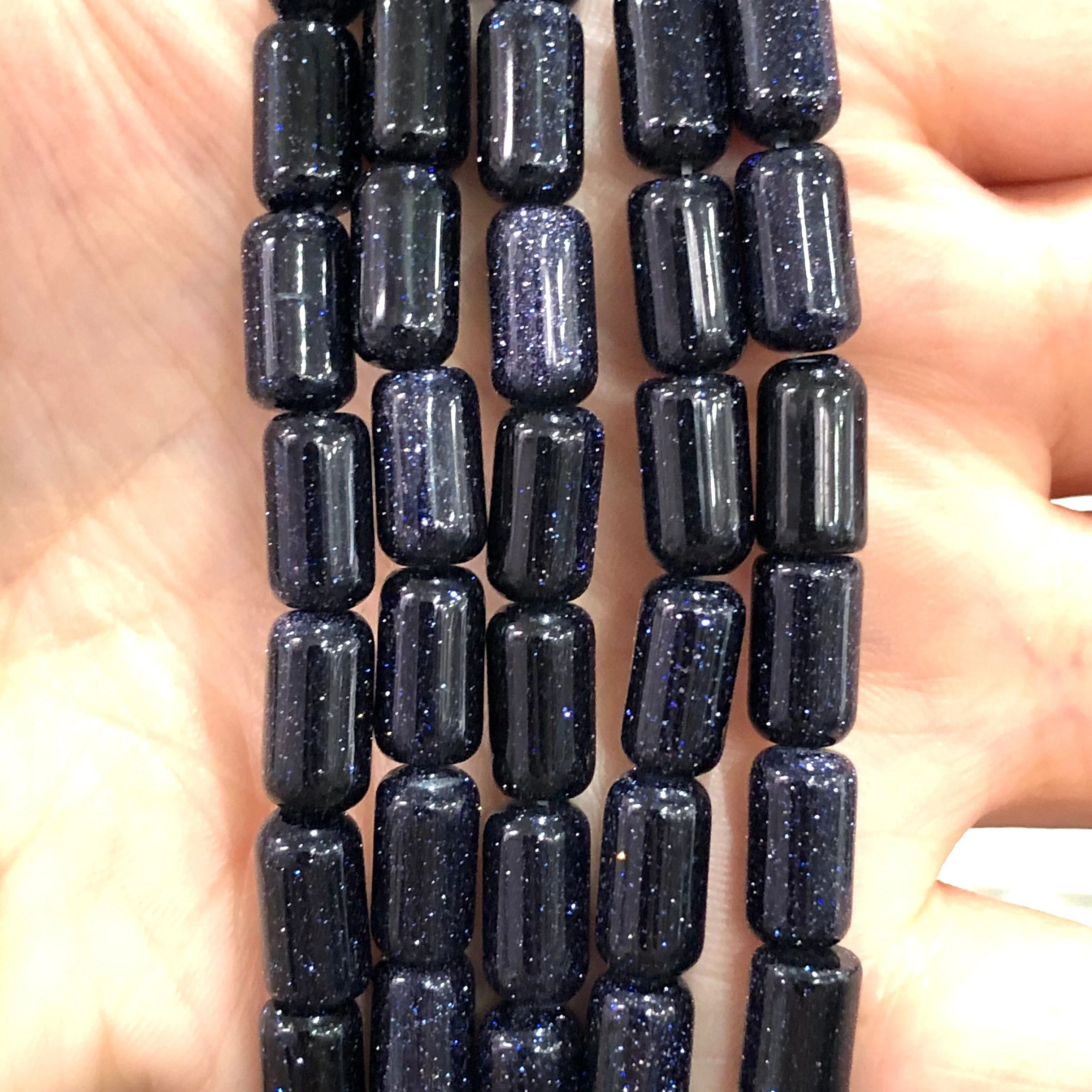 Natural Blue Sandstone Cylinder Beads, 11x6mm 38 Beads - Image 3