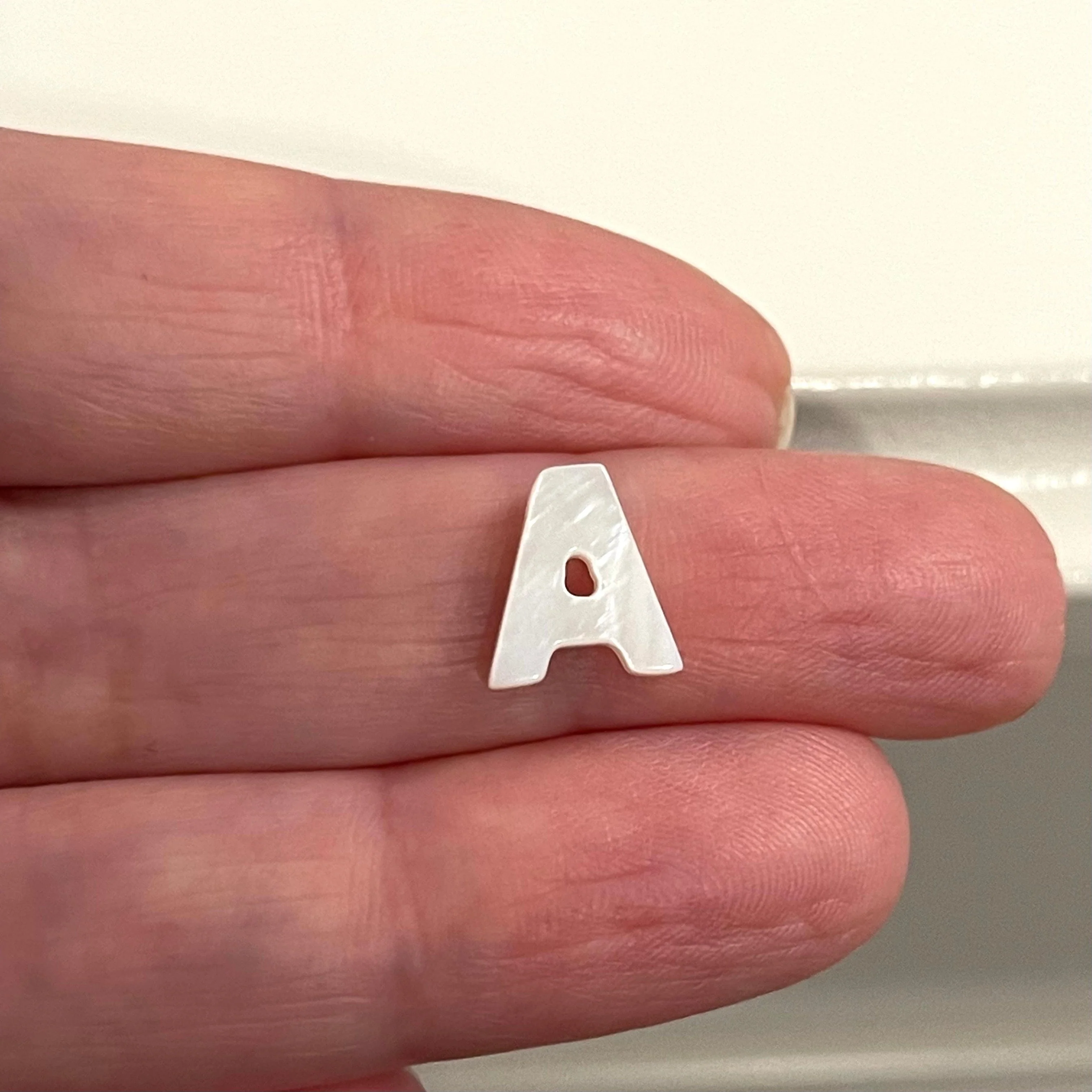 Natural Mother Of Pearl Double-Sided Initial Charms