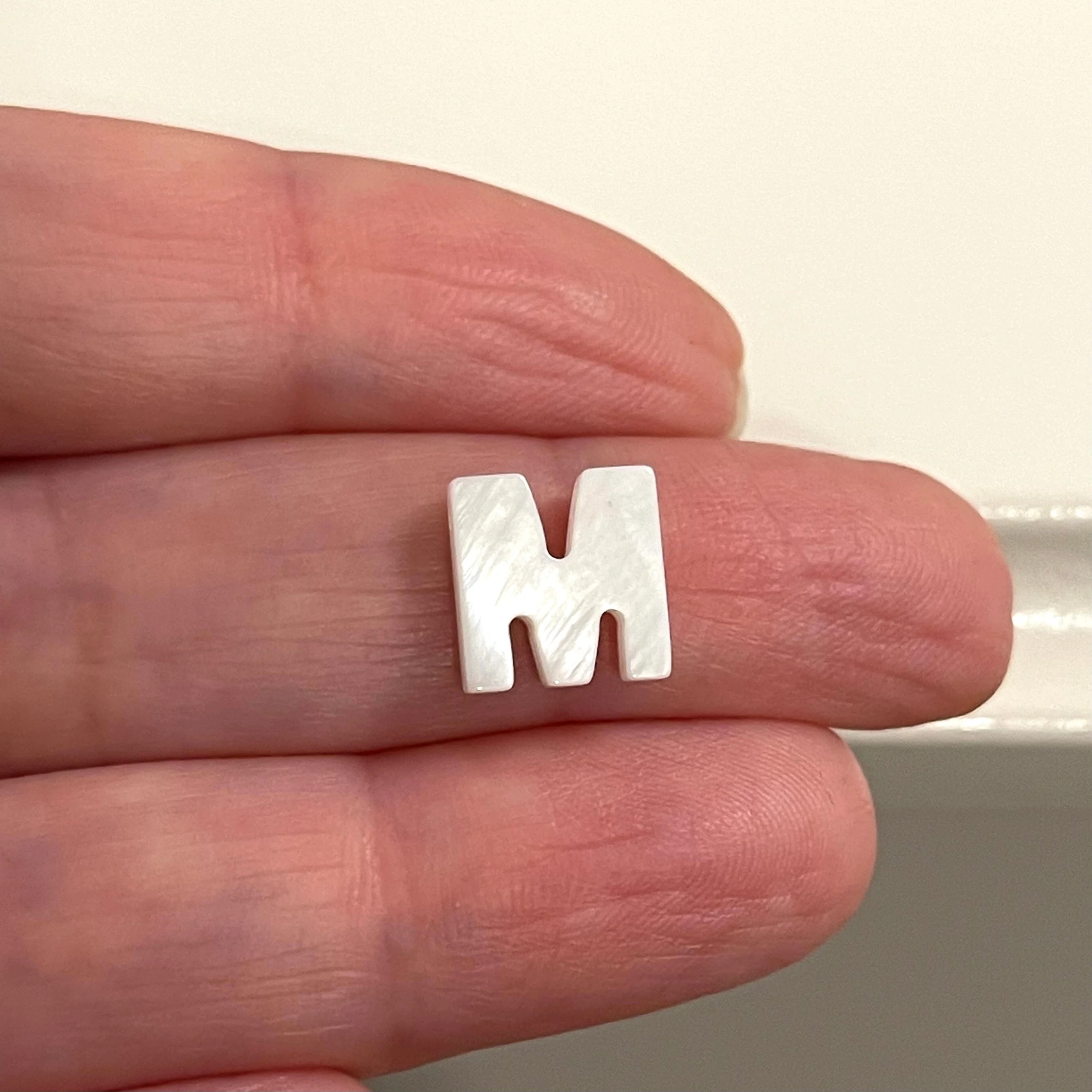 Natural Mother Of Pearl Double-Sided Initial Charms - Image 16
