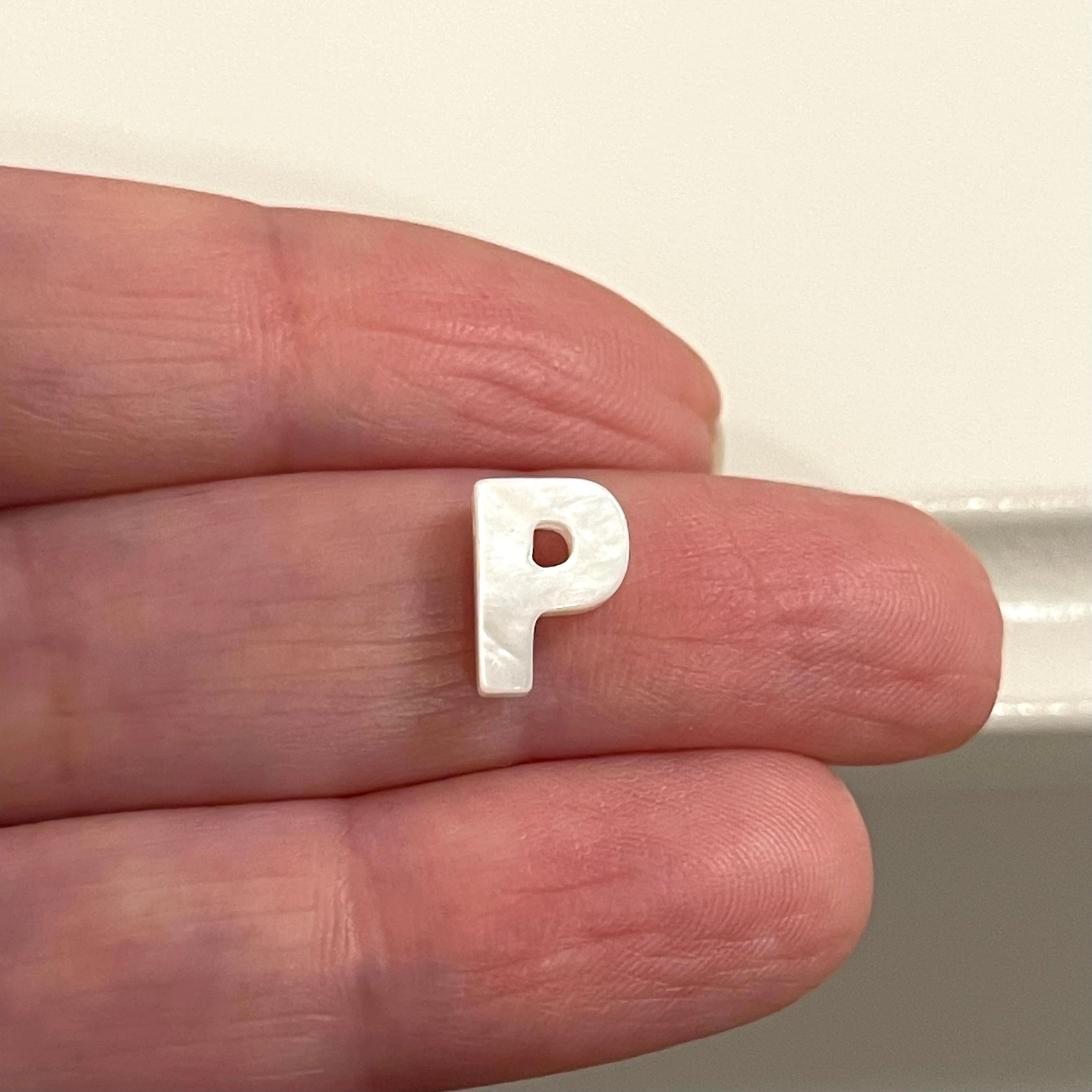 Natural Mother Of Pearl Double-Sided Initial Charms - Image 19