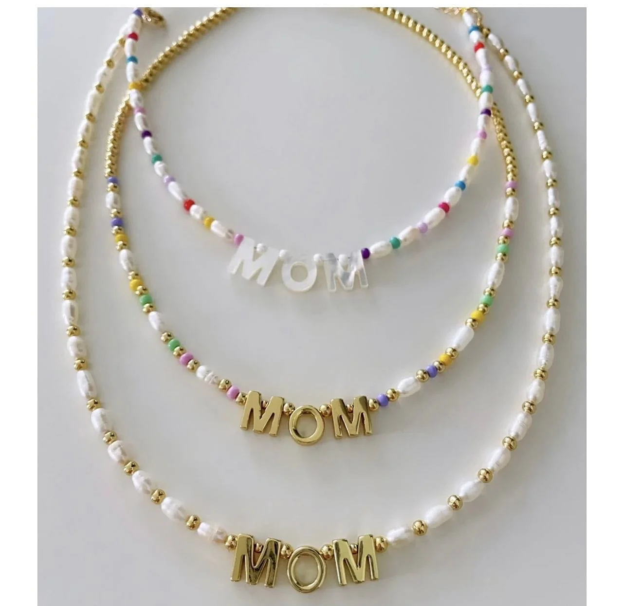 Natural Mother Of Pearl Double-Sided Initial Charms - Image 27